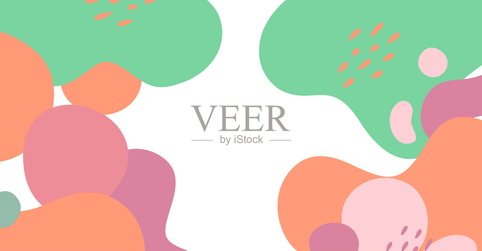 抽象的背景各种形状和涂鸦对象柔和的颜色插画图片素材