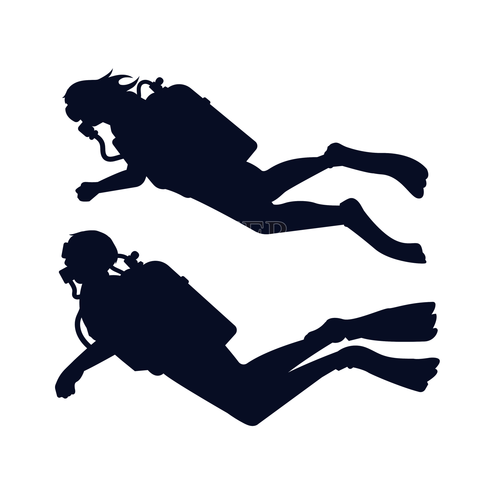 设计潜水员轮廓设计元素图片