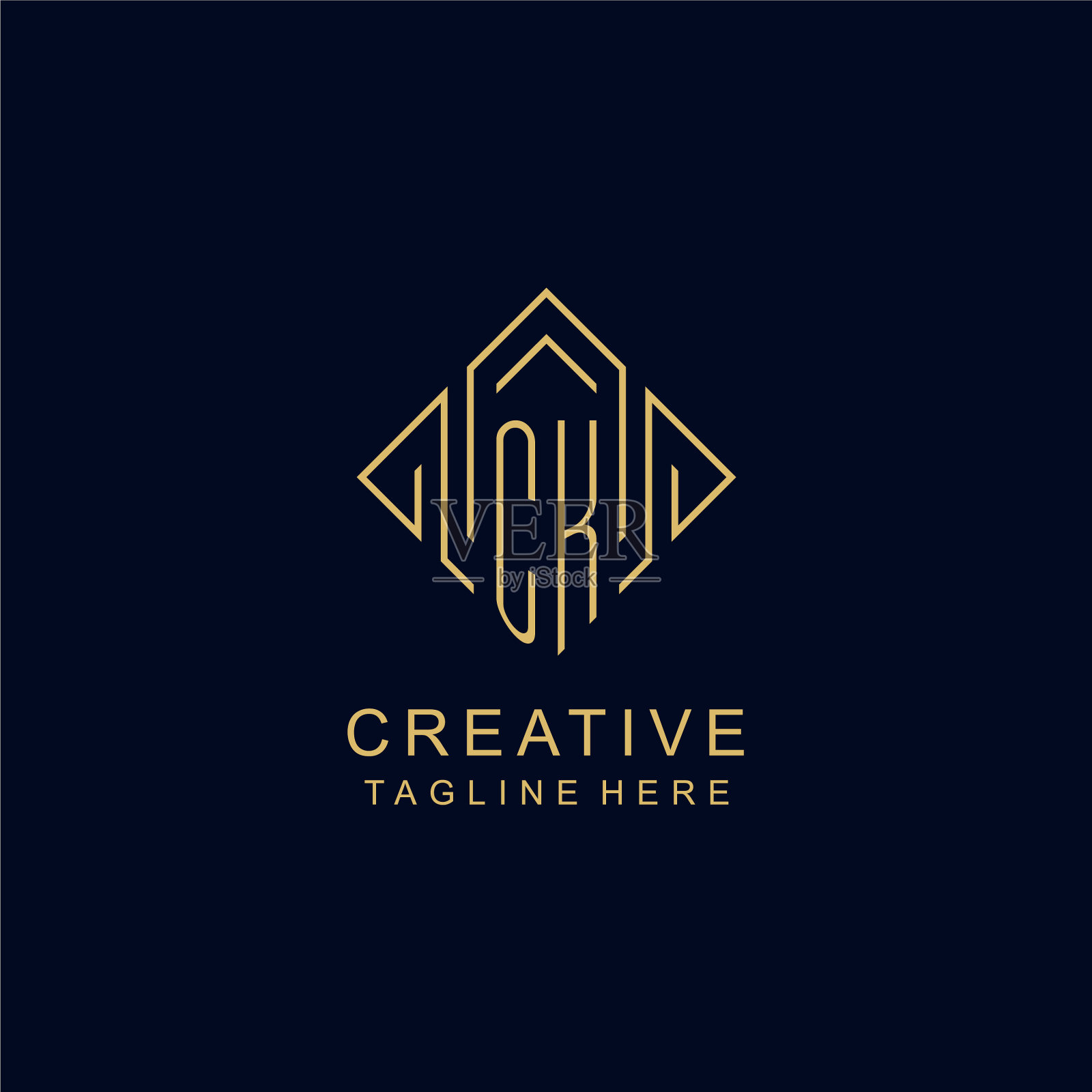 最初的标志ck字母组合与菱形线风格插画图片素材