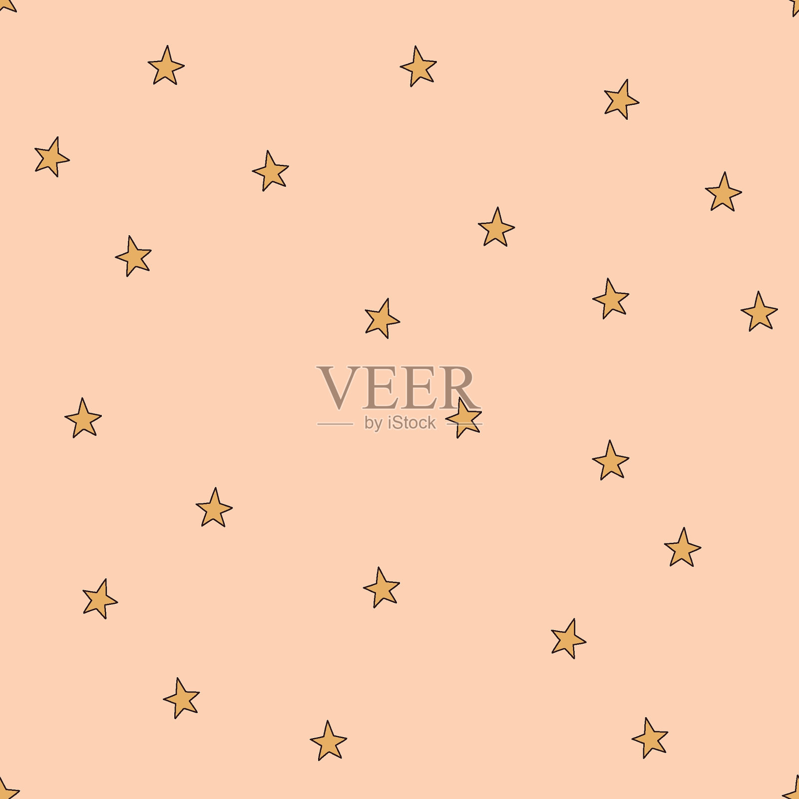 无缝图案与星星在波西米亚的颜色插画图片素材