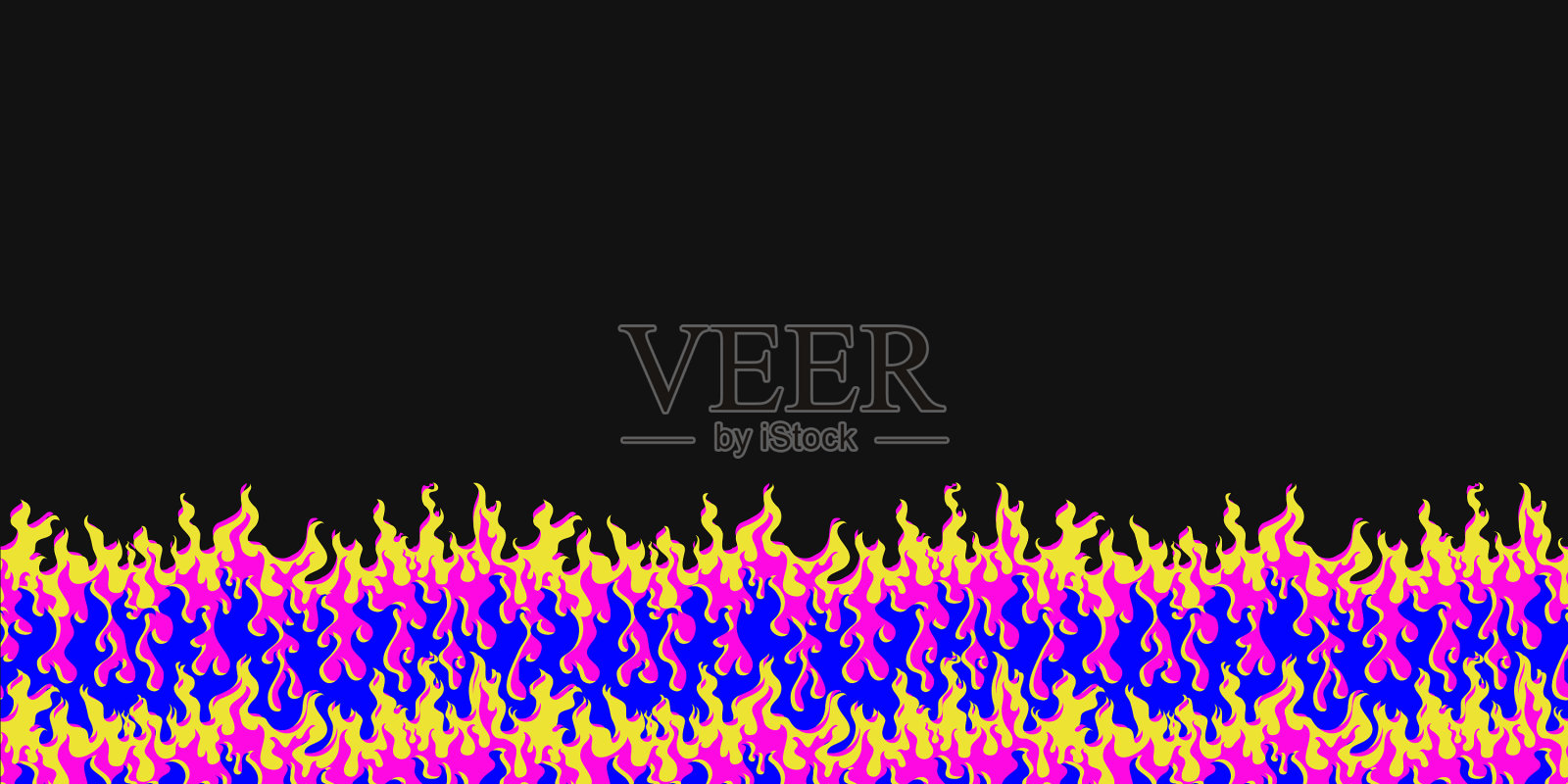 彩色火焰边界无缝图案插画图片素材