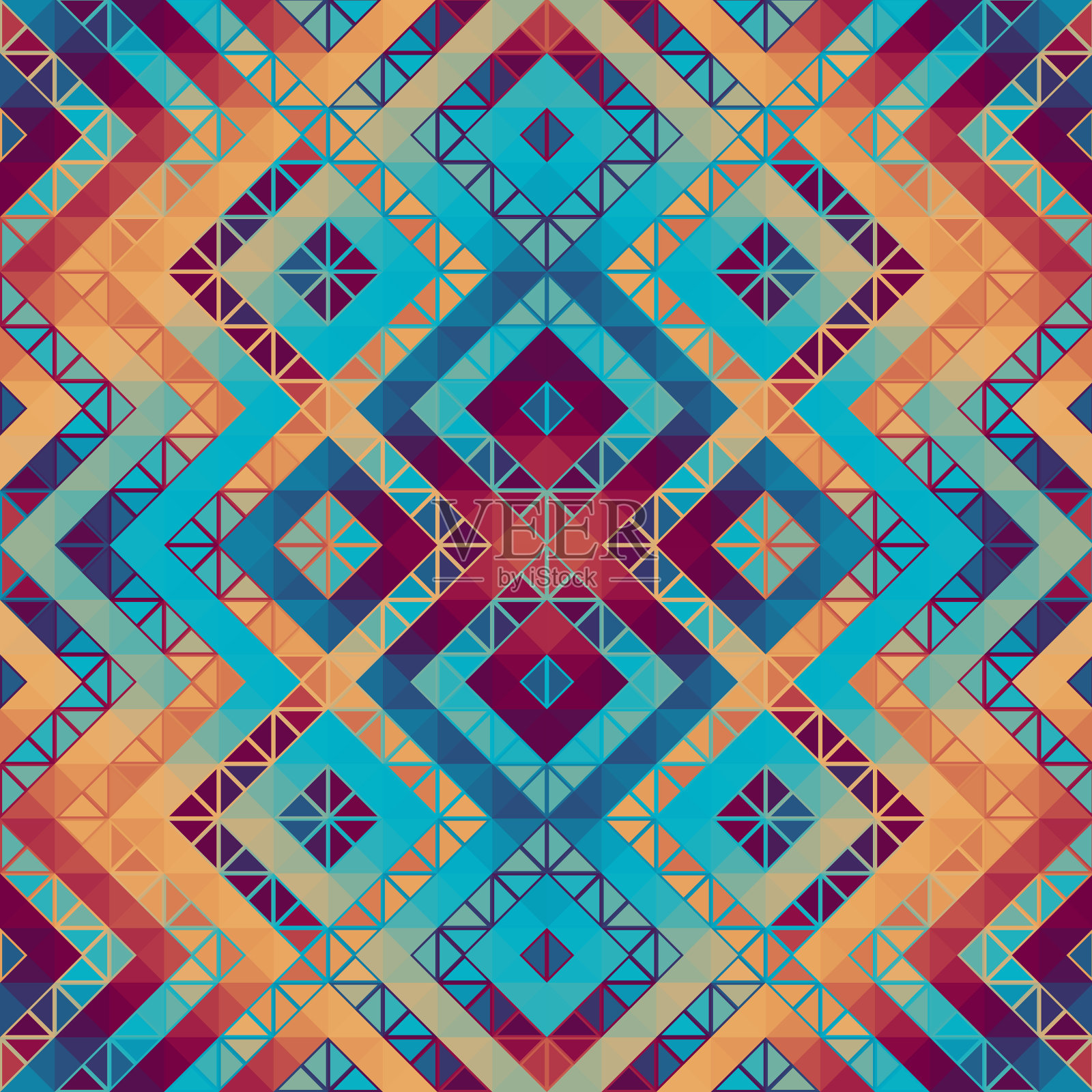 几何抽象三角形图案无缝插画图片素材