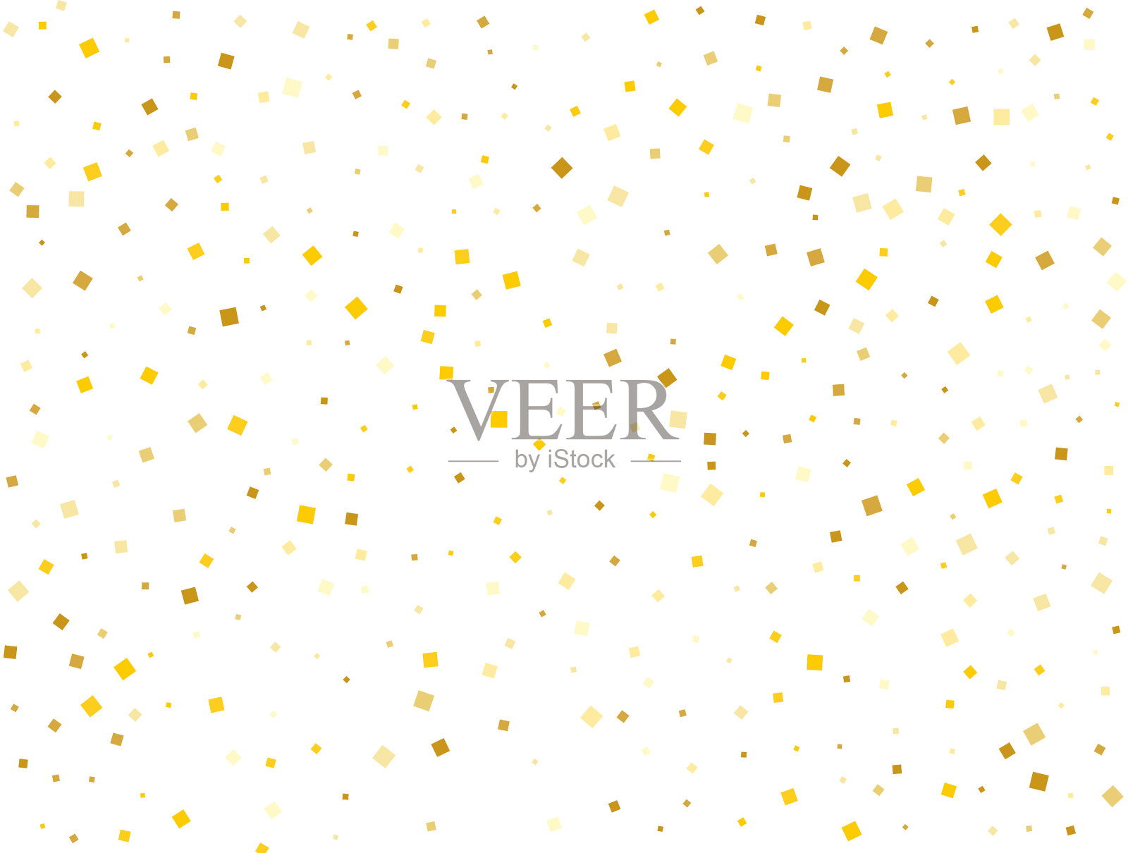 婚礼金色方形彩纸插画图片素材