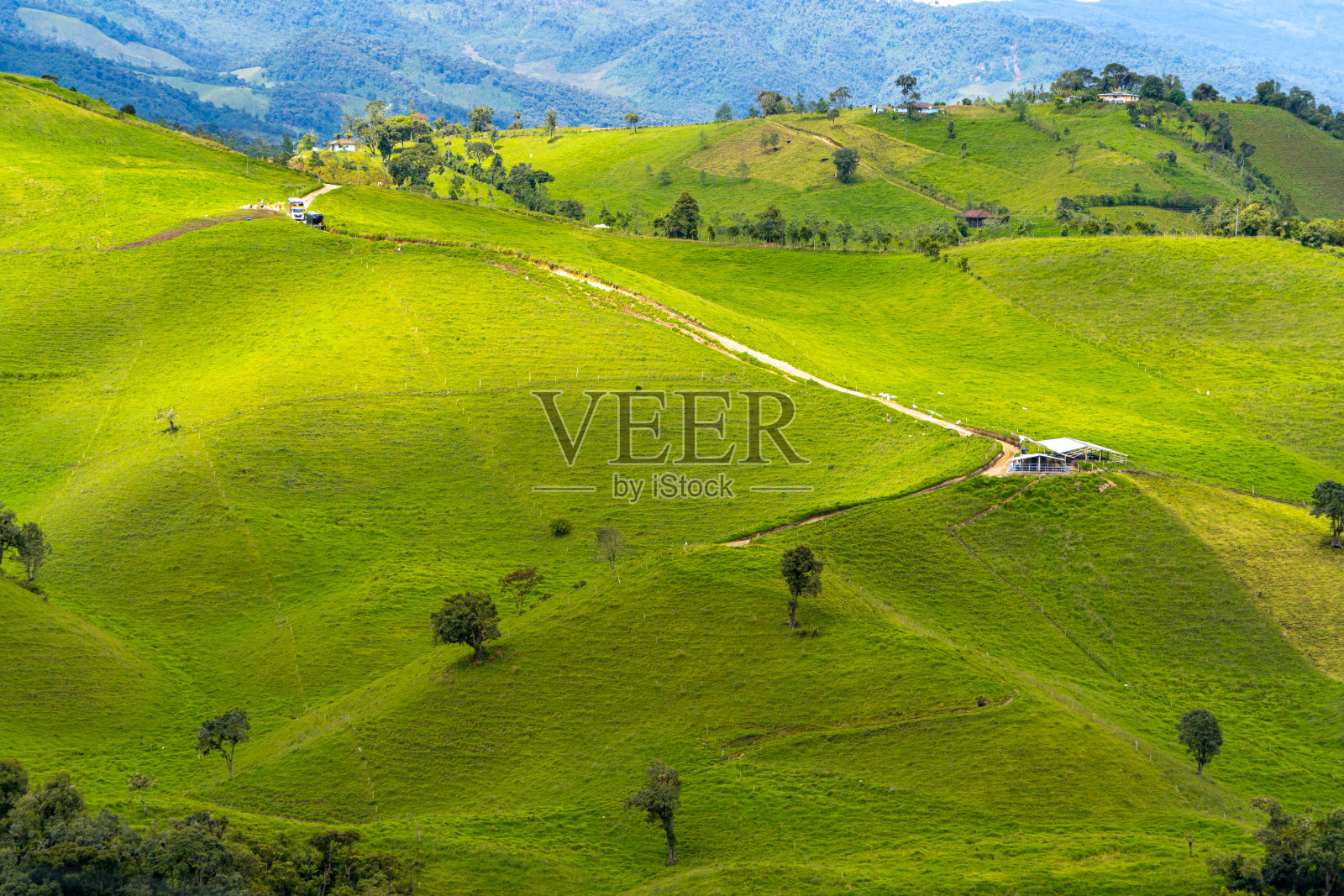 农业和畜牧业,高山和青山照片摄影图片