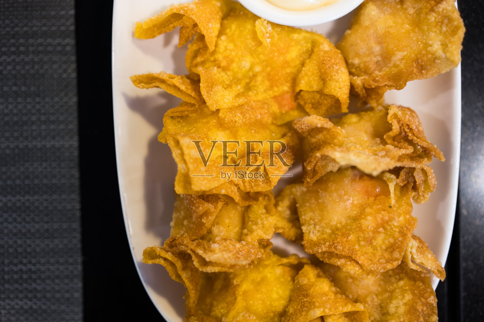 虾馅煎饺照片摄影图片