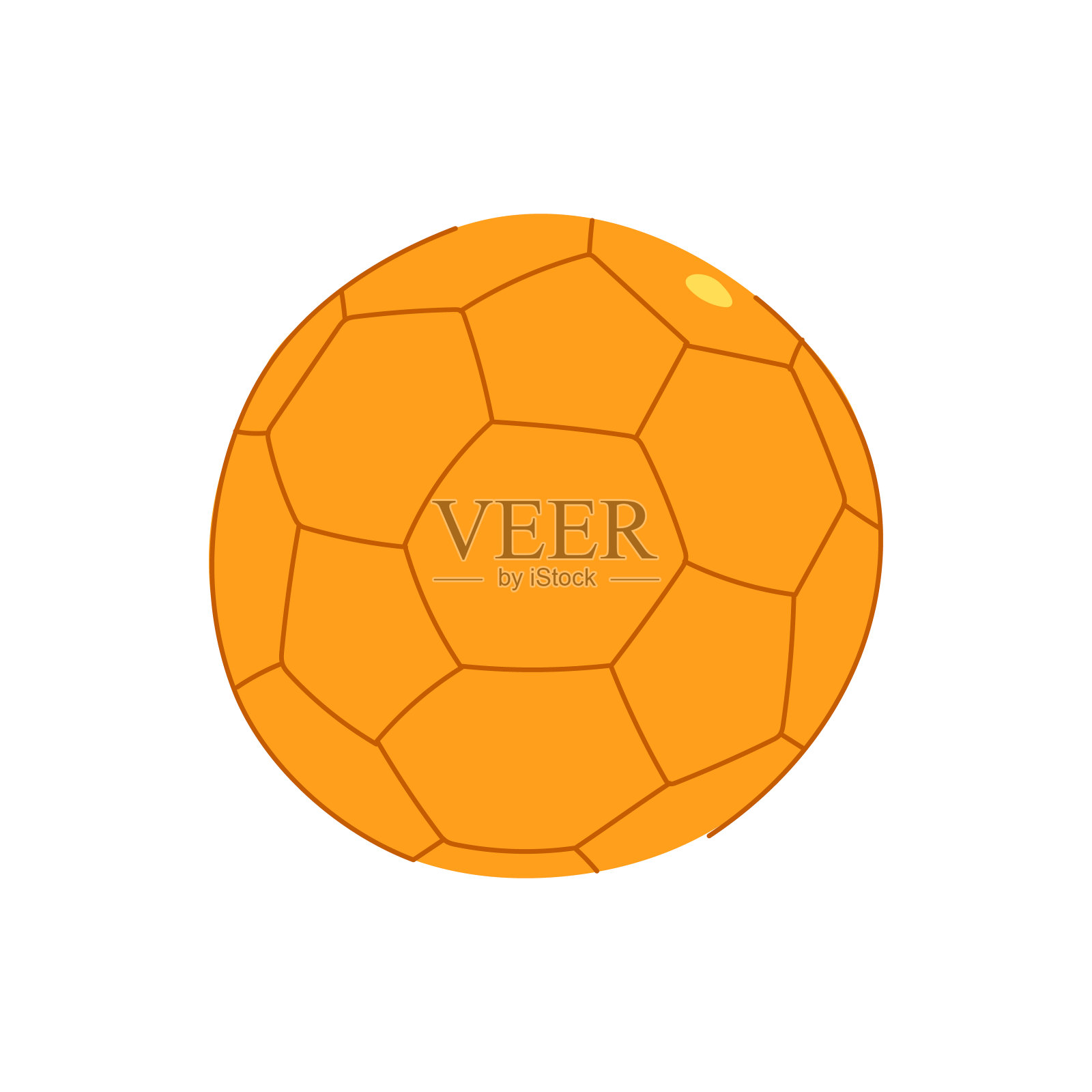 黑色足球卡通矢量插图插画图片素材