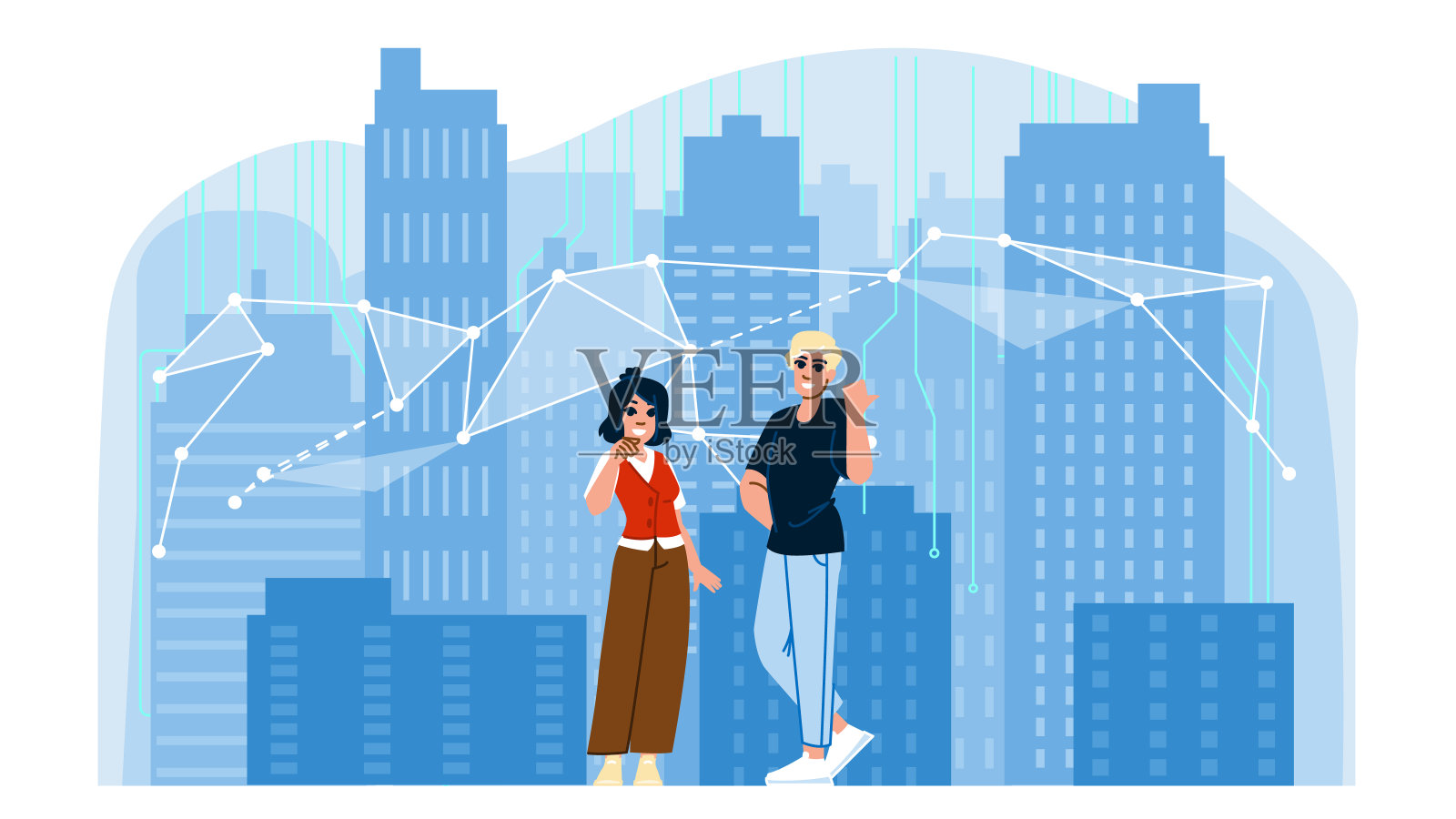 网络智慧城市是城市发展的载体插画图片素材