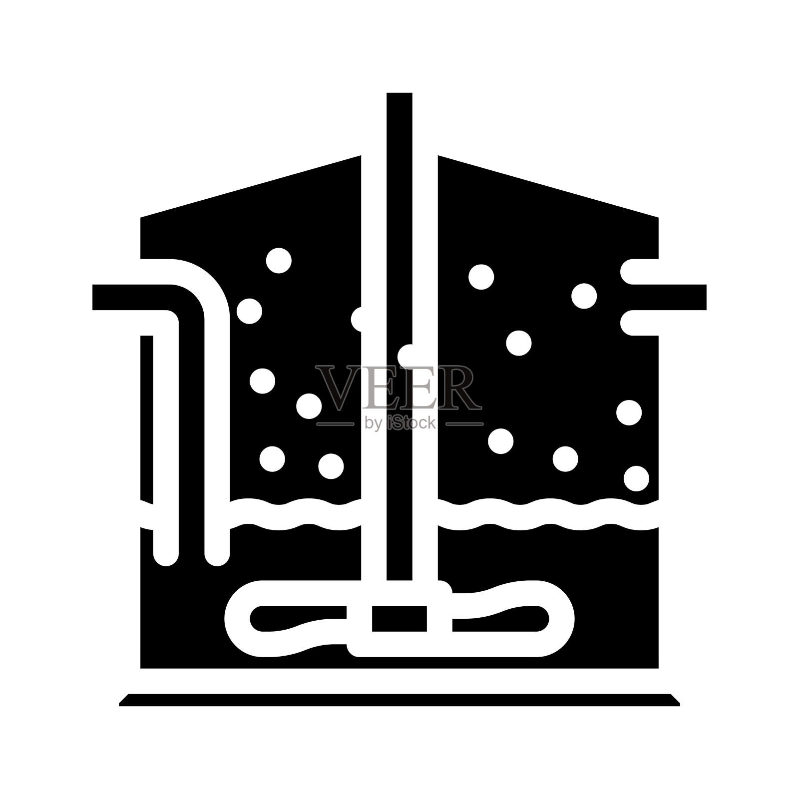 厌氧消化生物质能源符号图标矢量插图插画图片素材