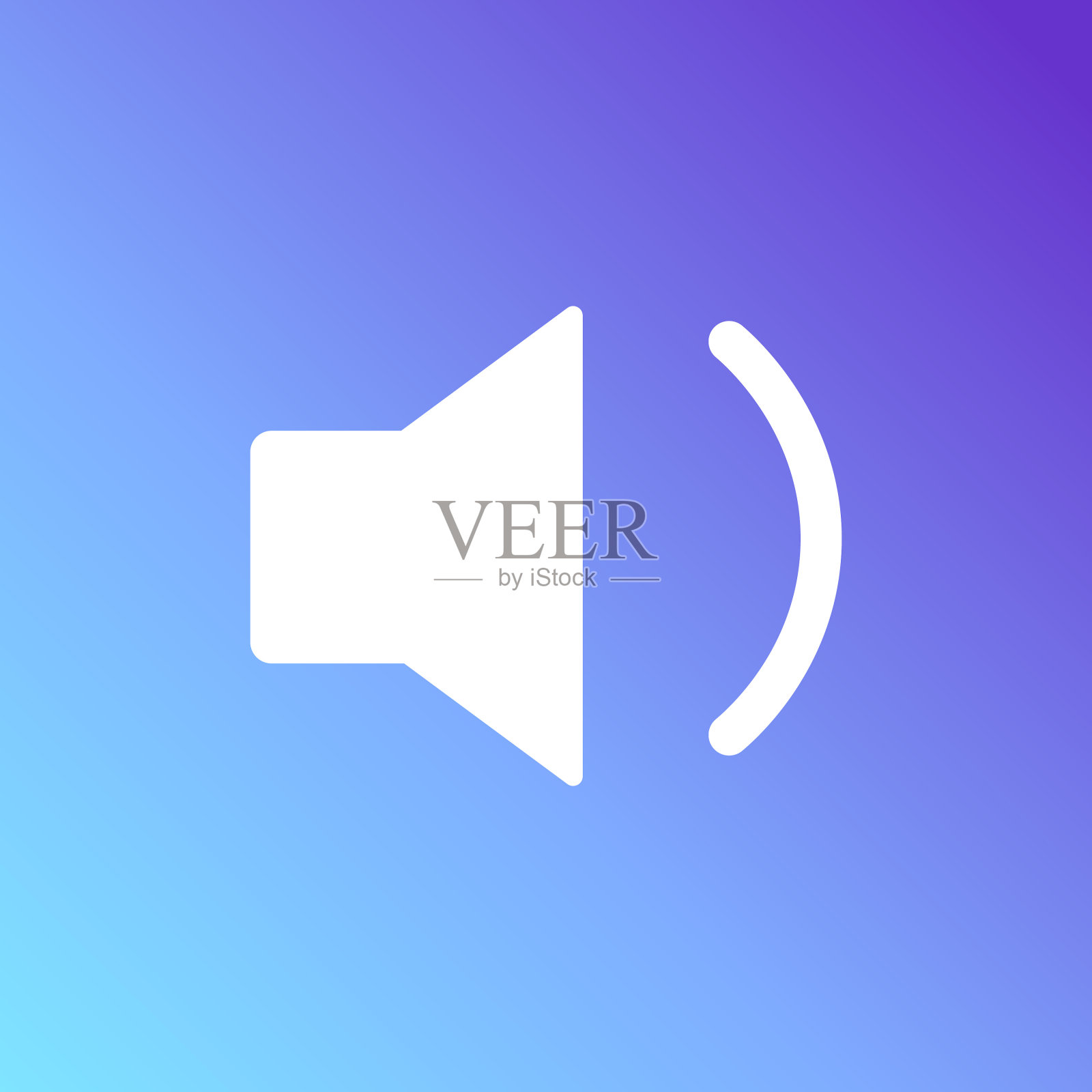 声音指示图标。平面,蓝色,声音指示的ui设计,声音指示图标。矢量图标插画图片素材