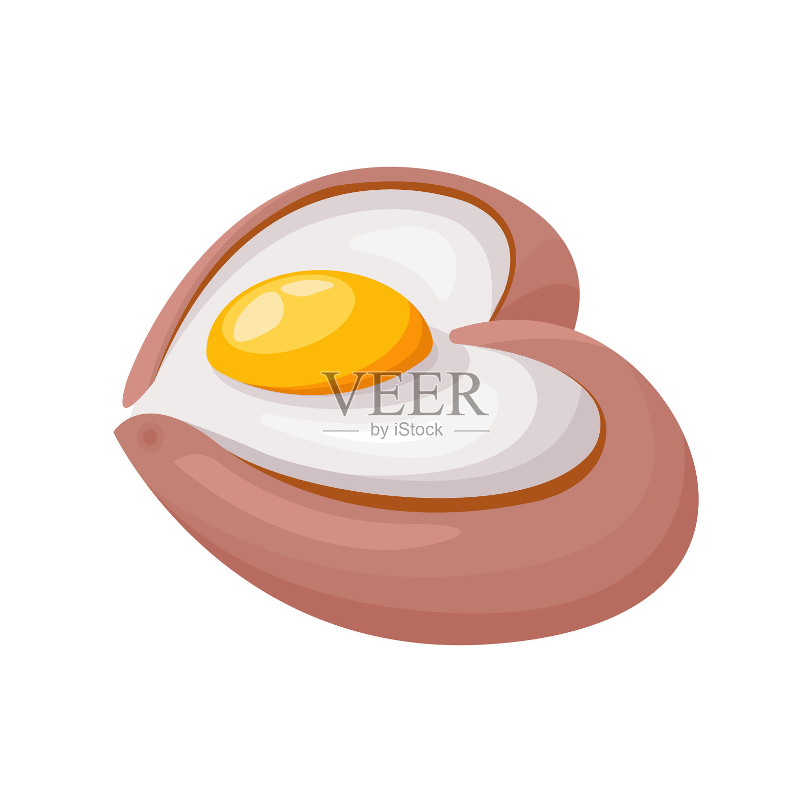 心形香肠煎蛋。美味的早餐。矢量插图在一个平面的风格插画图片素材