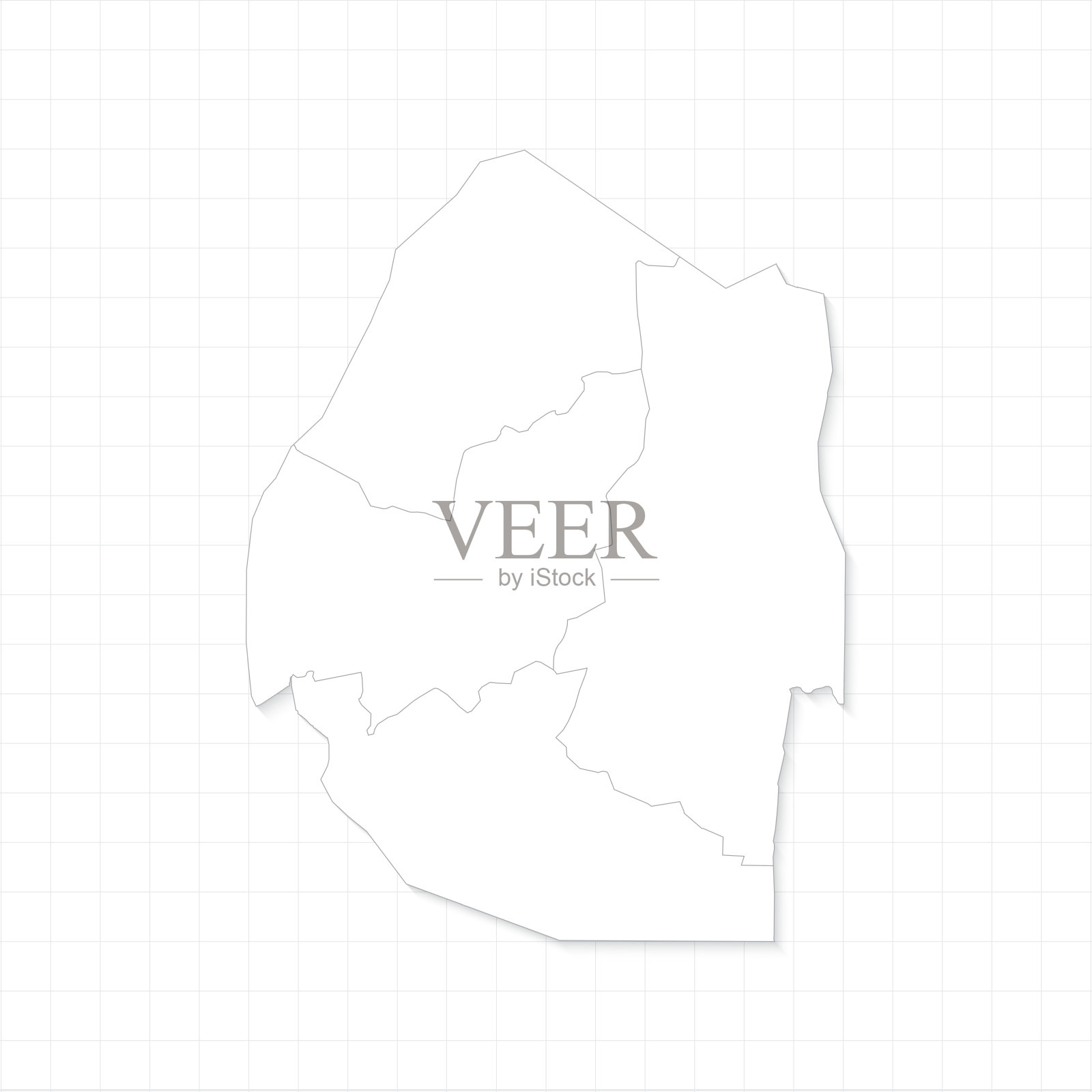 斯瓦蒂尼或斯威士兰地图与国家边界,细黑色轮廓在白色网格纸背景。高详细的地图信息图矢量插图EPS10插画图片素材