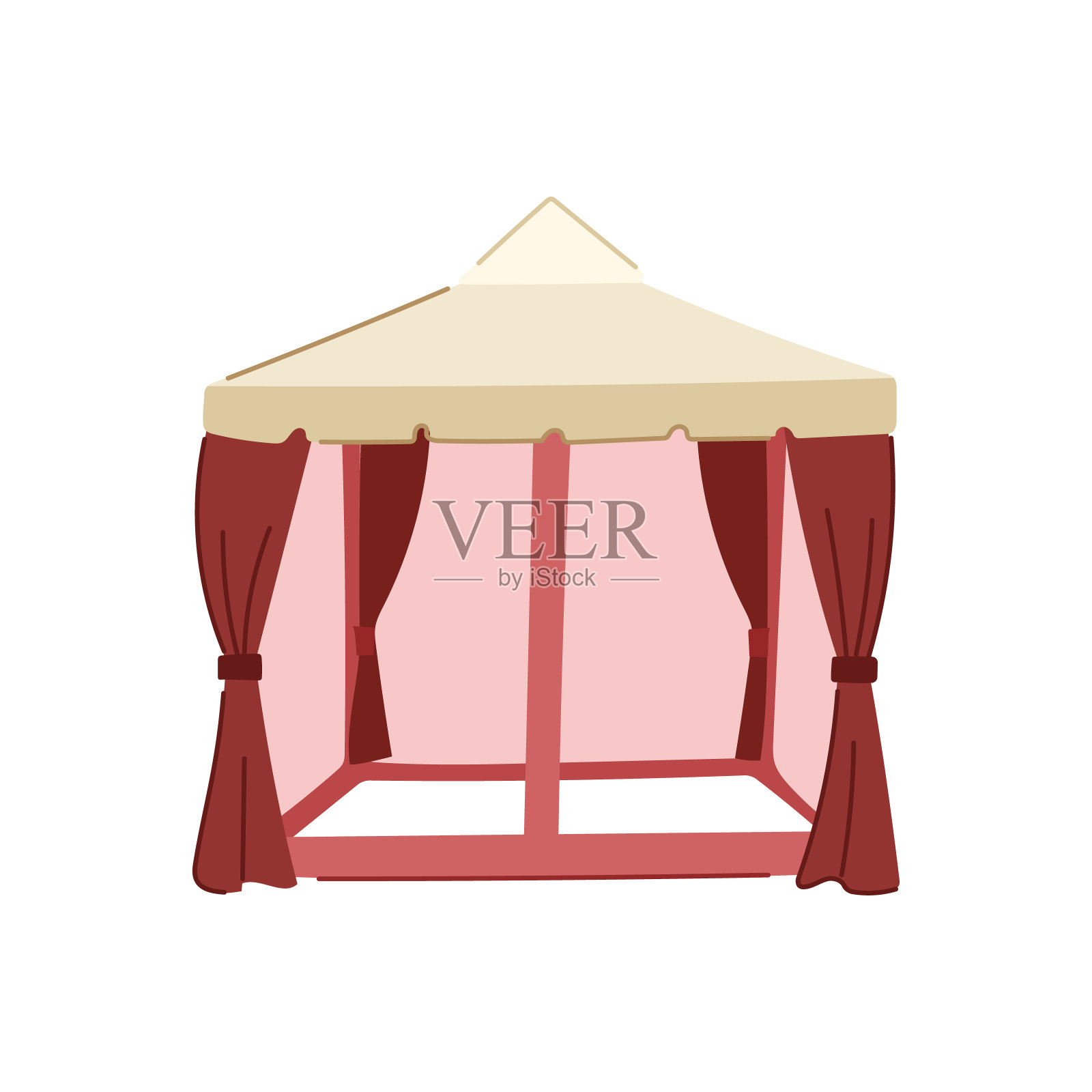 贸易帐篷花园卡通矢量插图插画图片素材