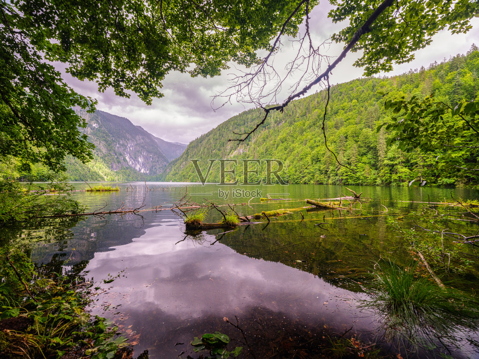 奥地利萨尔茨卡默古特的托普里茨湖照片摄影图片