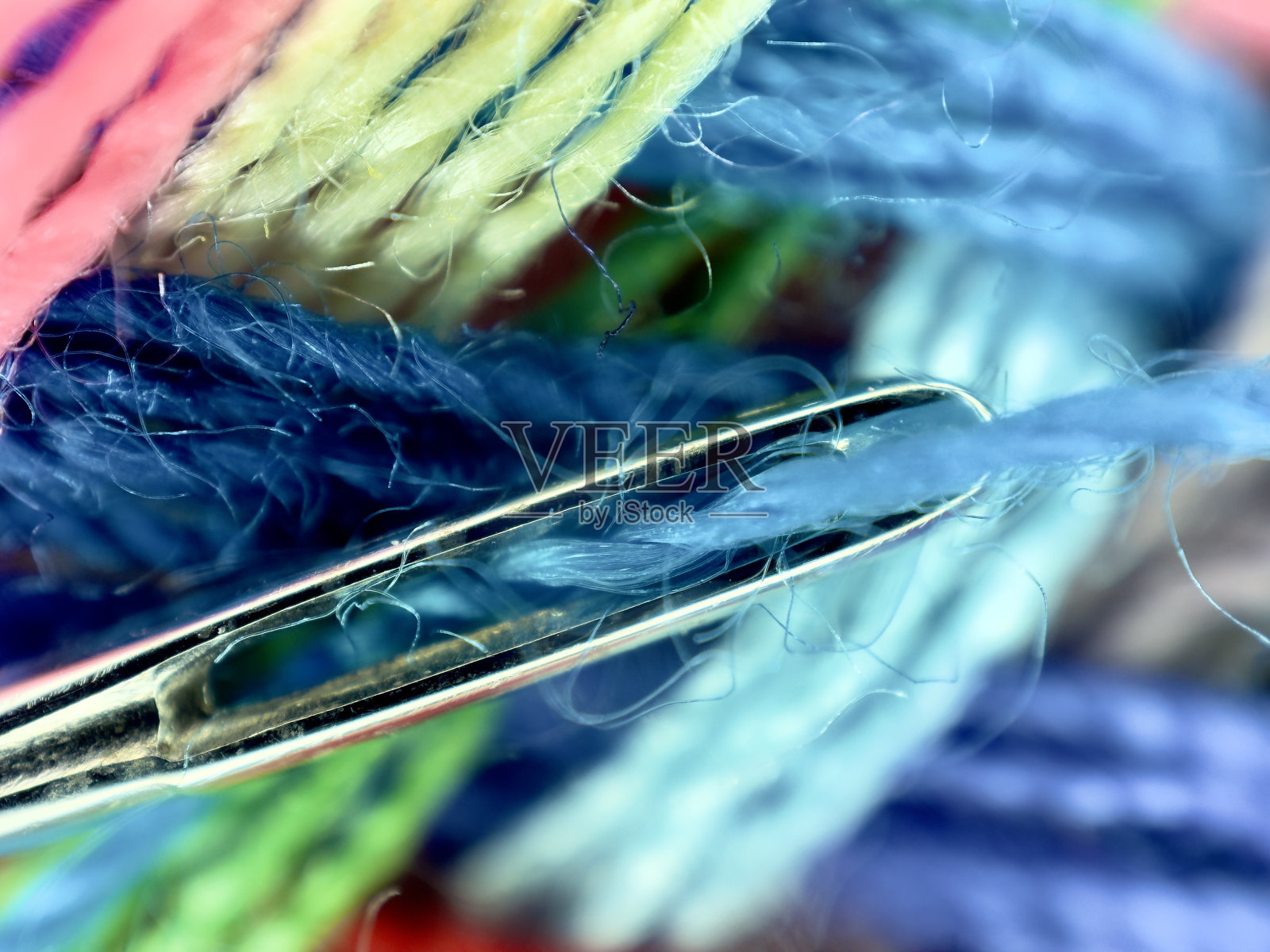 多色线缝纫针照片摄影图片