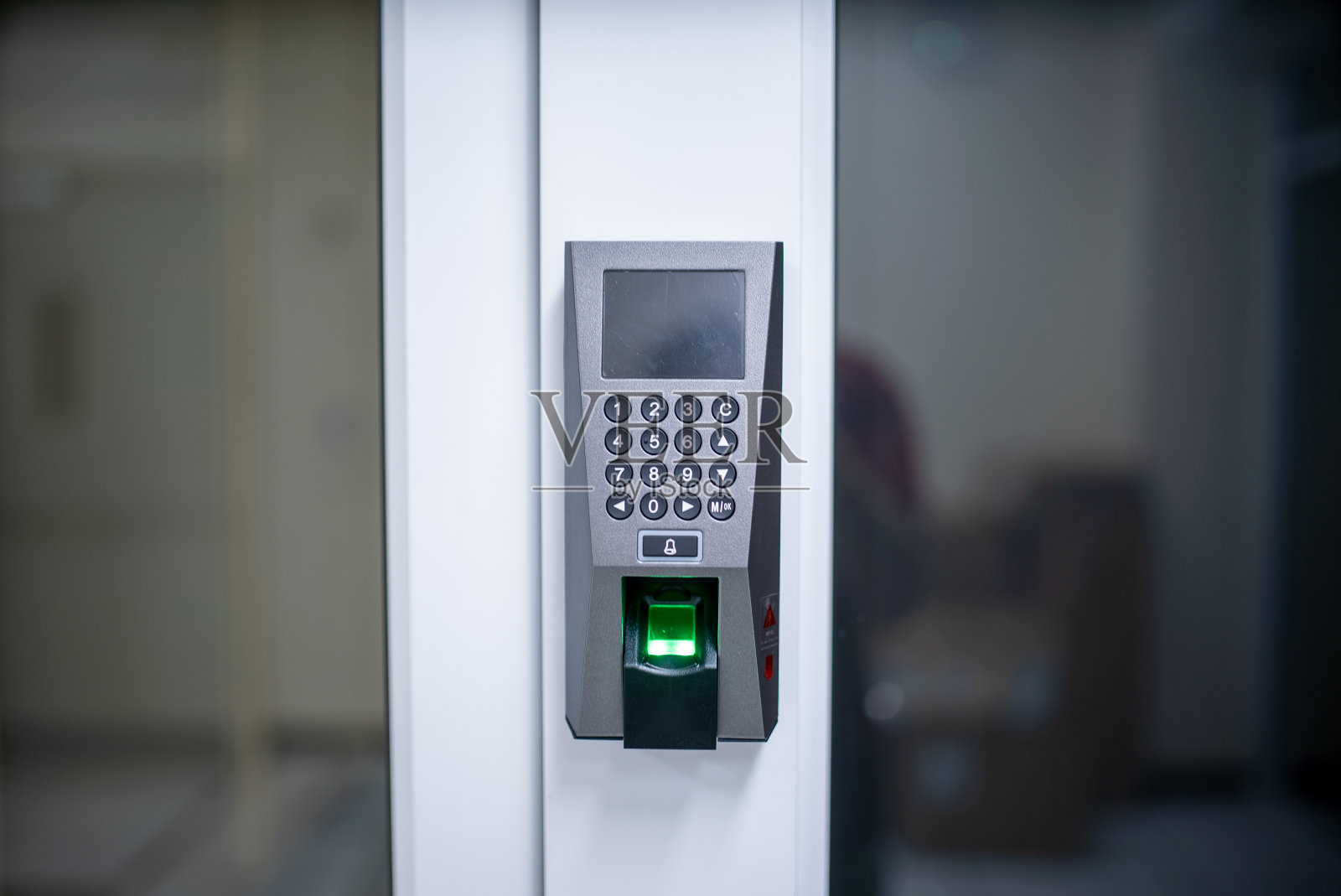 尖端生物识别安全:手指扫描机照片摄影图片