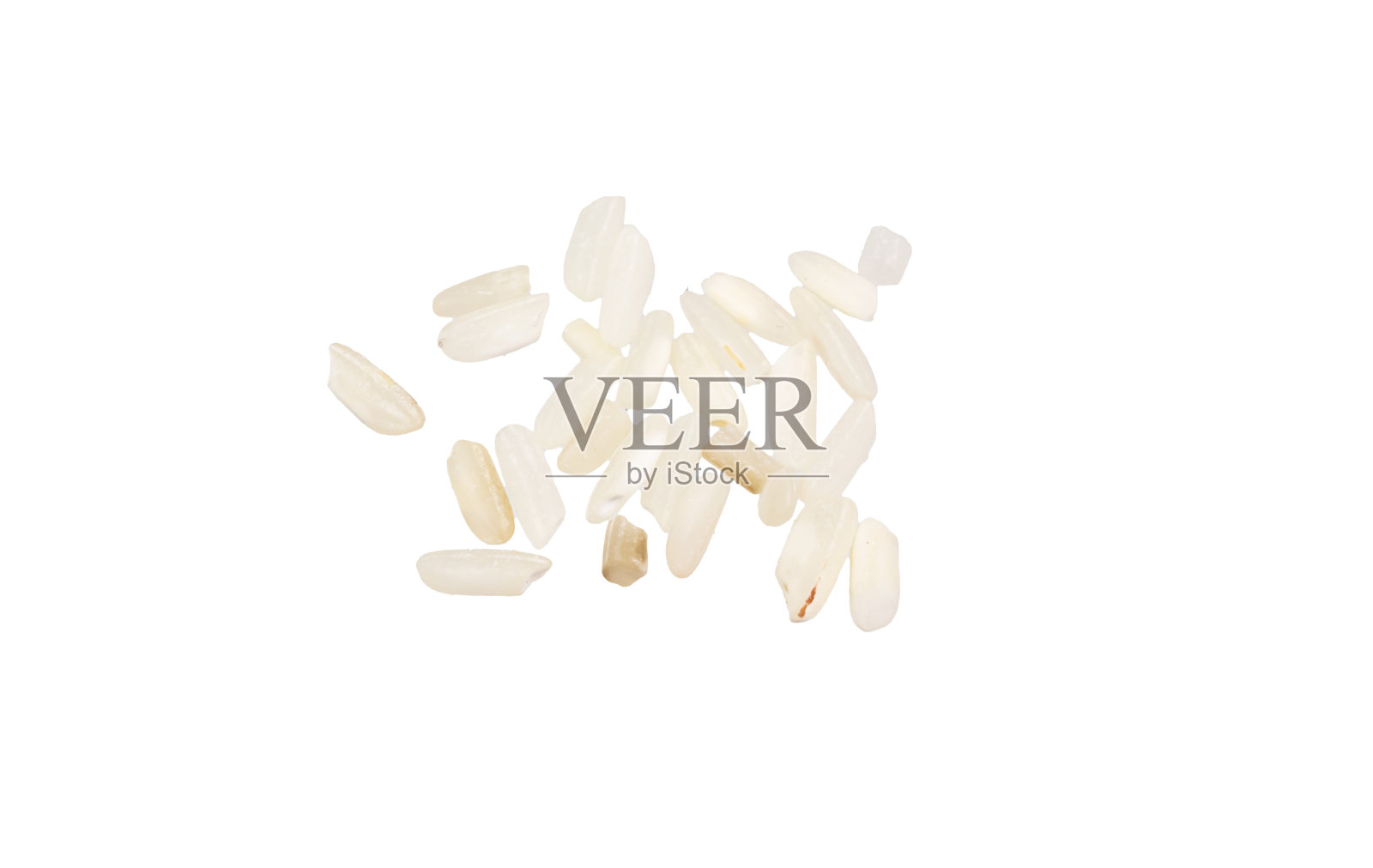 白色孤立背景上的大米照片摄影图片