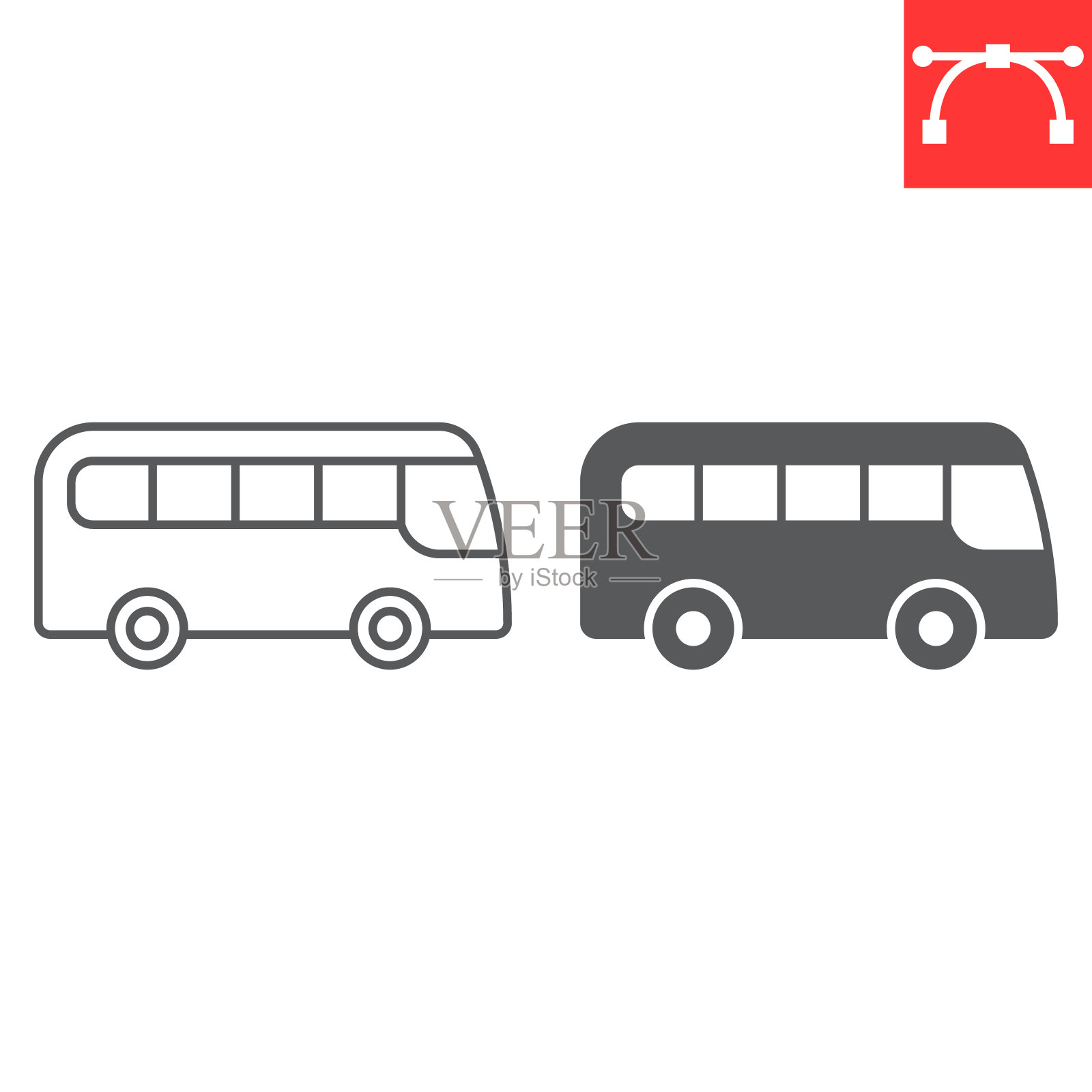 公交线路和字形图标插画图片素材