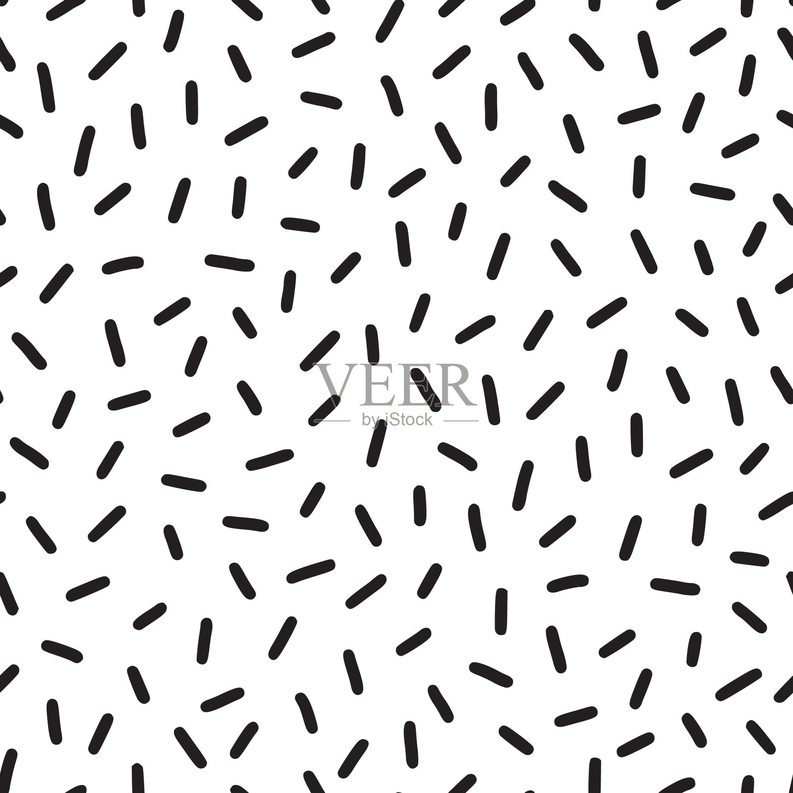 白色背景上的小虚线图案。手绘小黑线无缝图案。简单的最小化抽象,几何纹理设计无缝的背景。矢量图插画图片素材