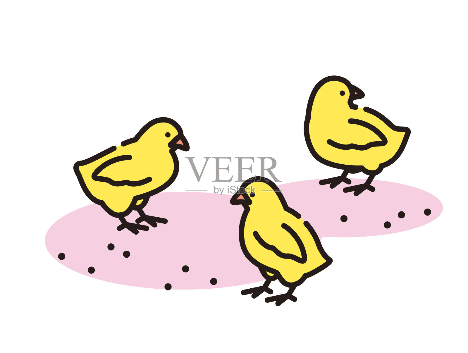 简单而时尚的牲畜图标插画图片素材