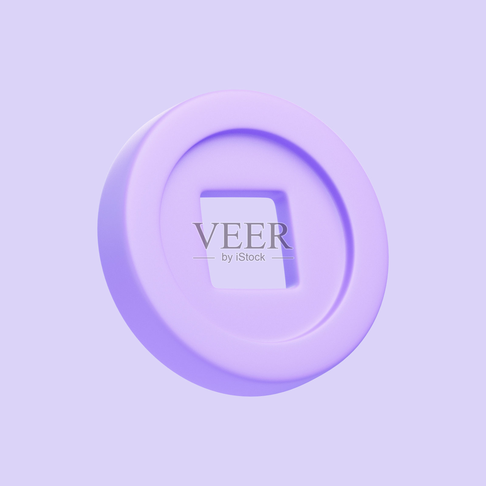 中国古代紫色钱币,紫色背景上有方形孔照片摄影图片