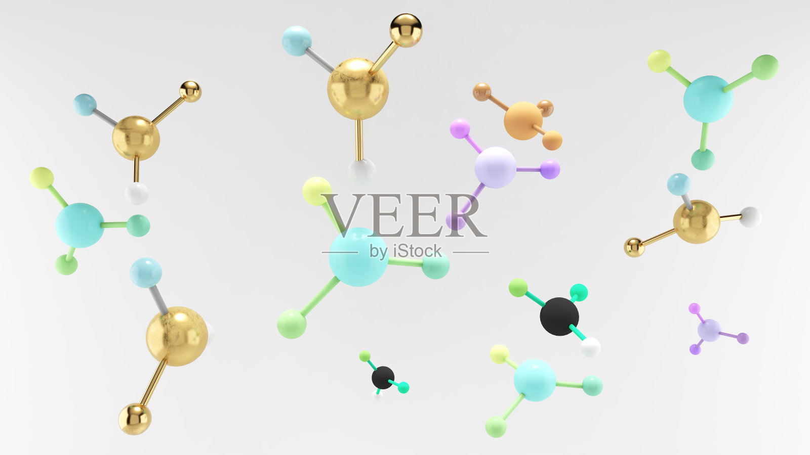 具有分子,纳米技术和研究,3d插图,3d渲染的科学或医学背景照片摄影图片