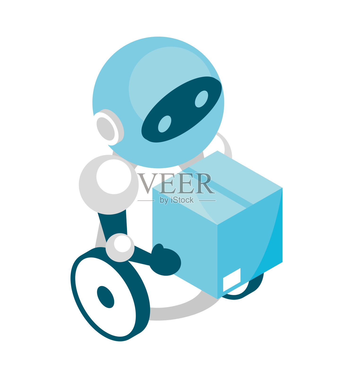 送货机器人AI图标插画图片素材