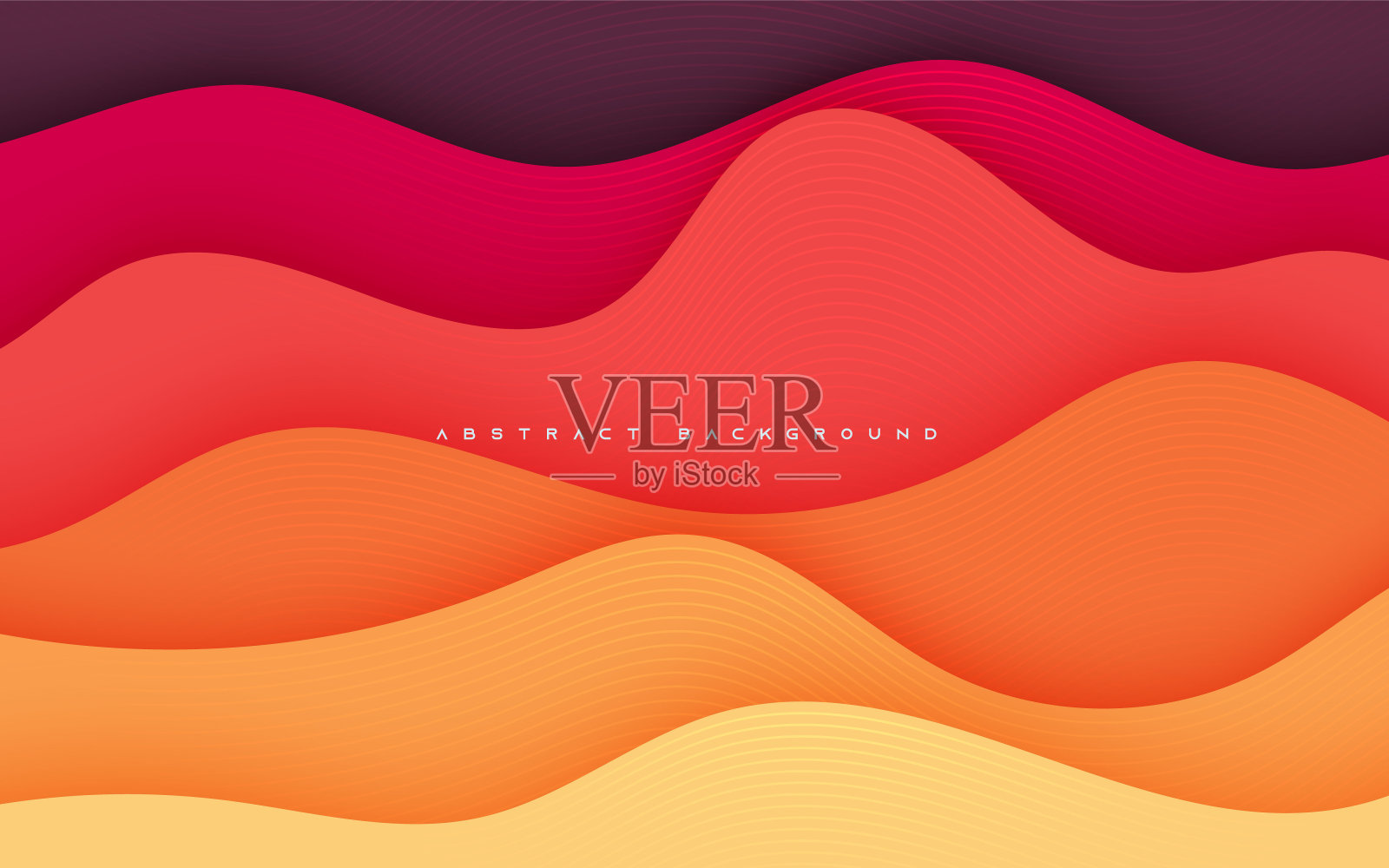 抽象的橙色背景与线条纹理层插画图片素材