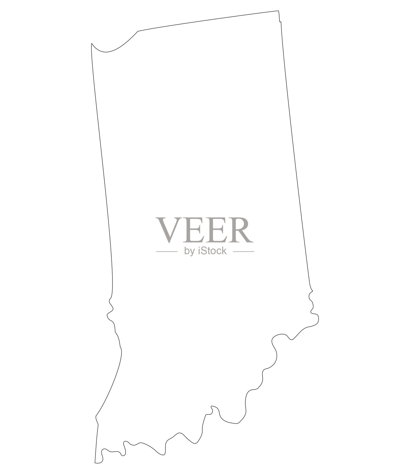 印第安纳州地图。美国印第安纳州地图。插画图片素材