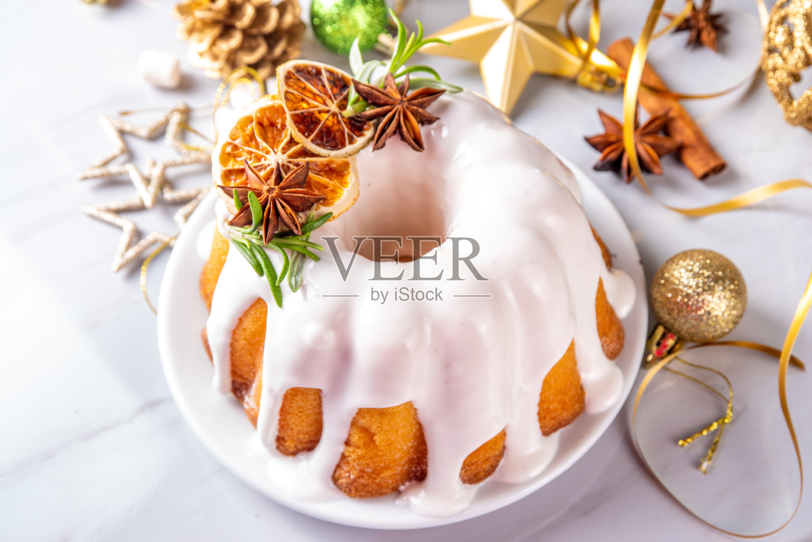 糖衣圣诞蛋糕照片摄影图片