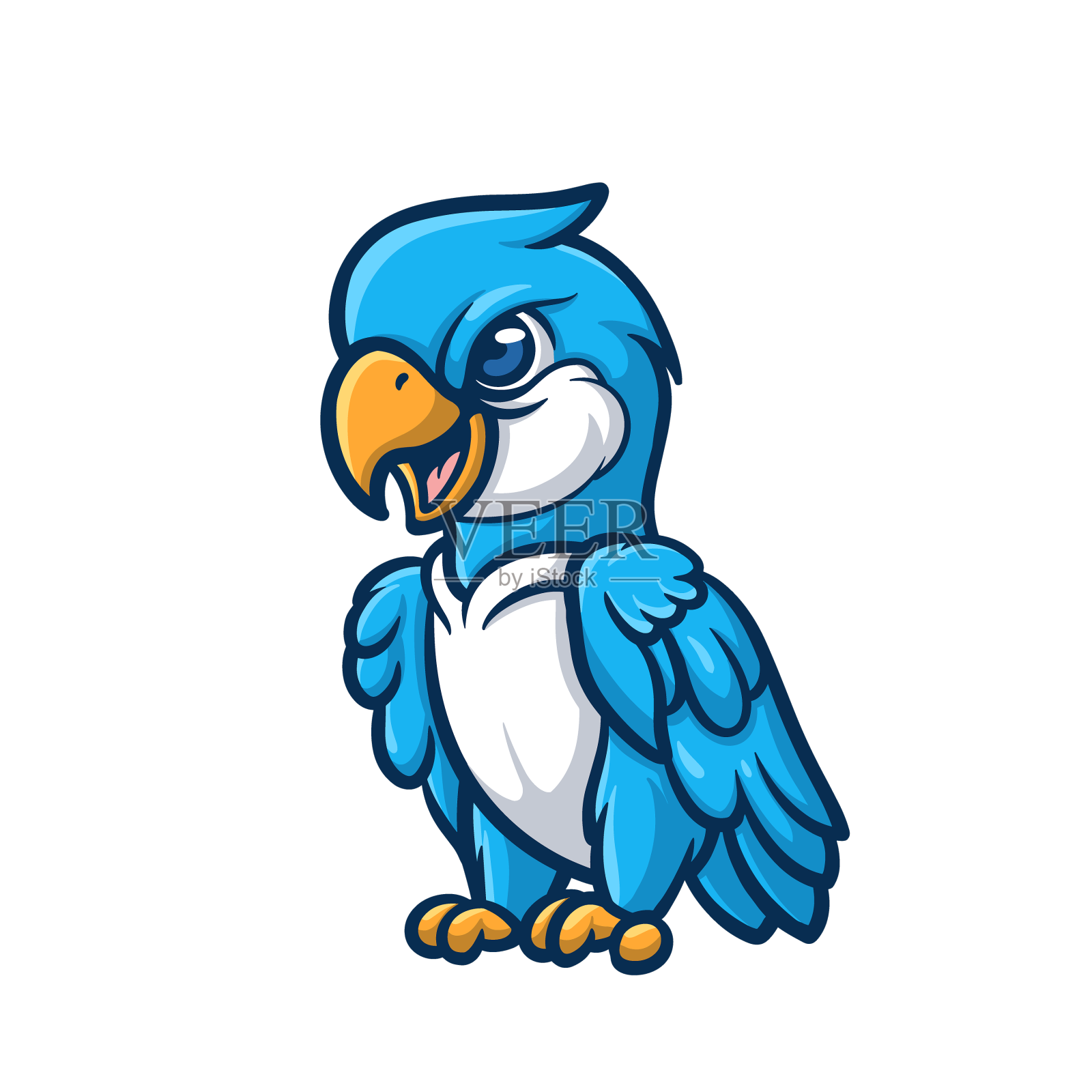 愤怒的蓝鹰卡通设计元素图片