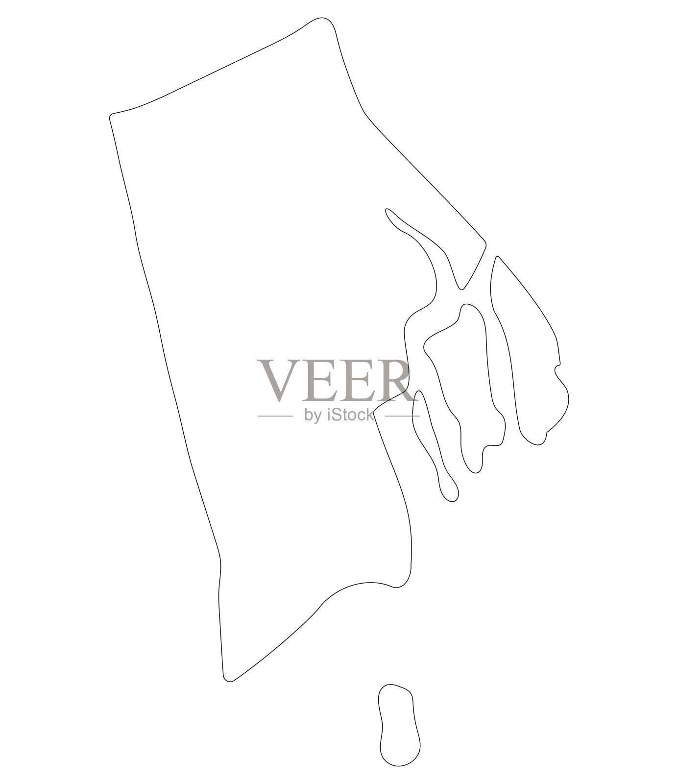 罗德岛州地图。美国罗德岛州地图。插画图片素材