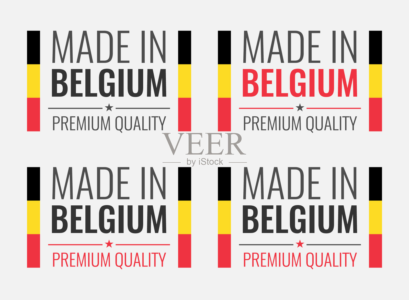 比利时制造标签集,比利时产品图标插画图片素材
