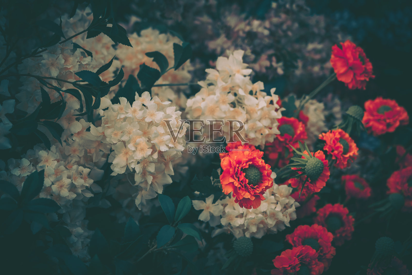 美丽的人造玫瑰背景,复古风格;照片摄影图片