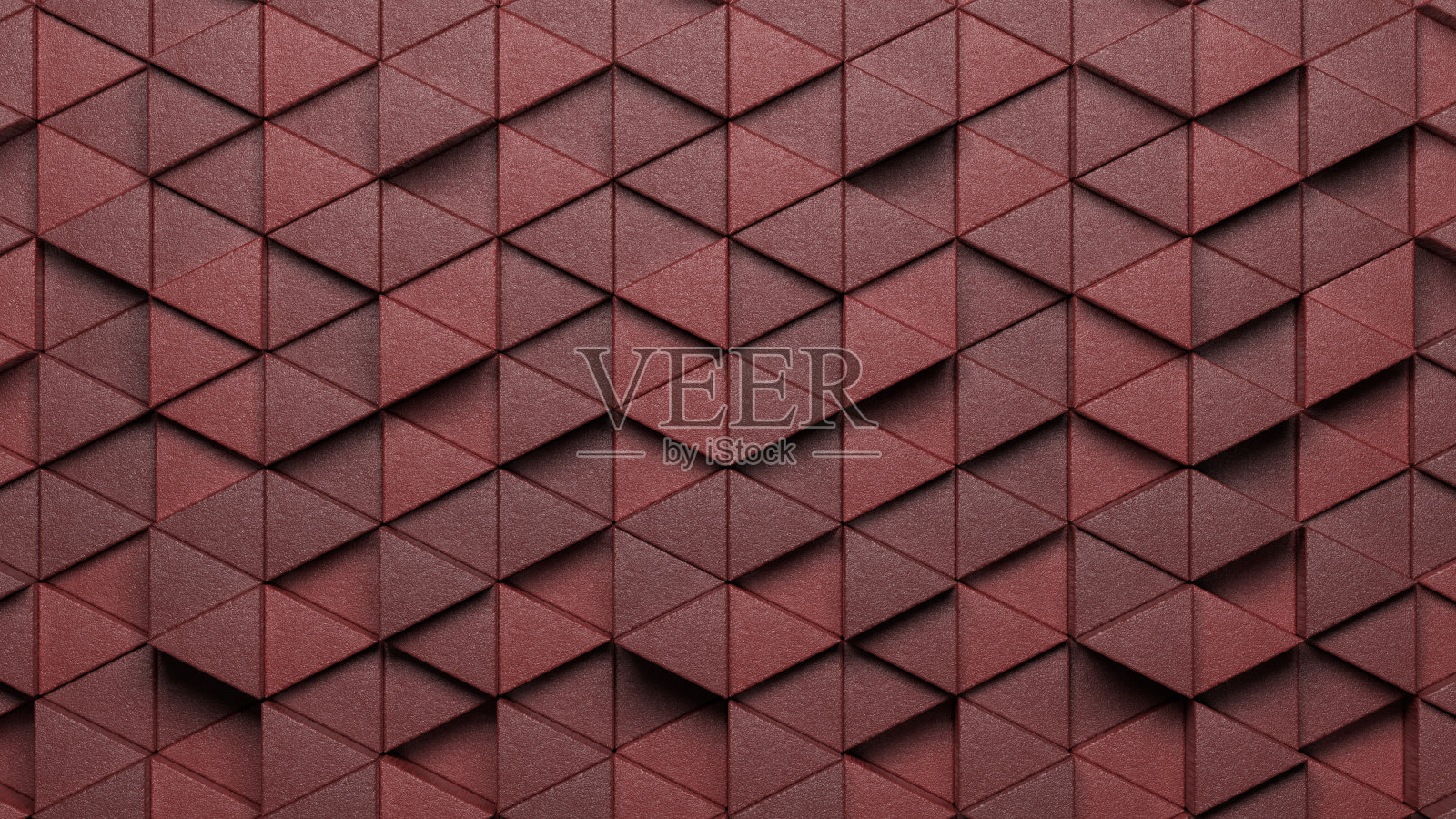 抽象的背景与三角形形状在一个随机安排的红色- 3D插图照片摄影图片