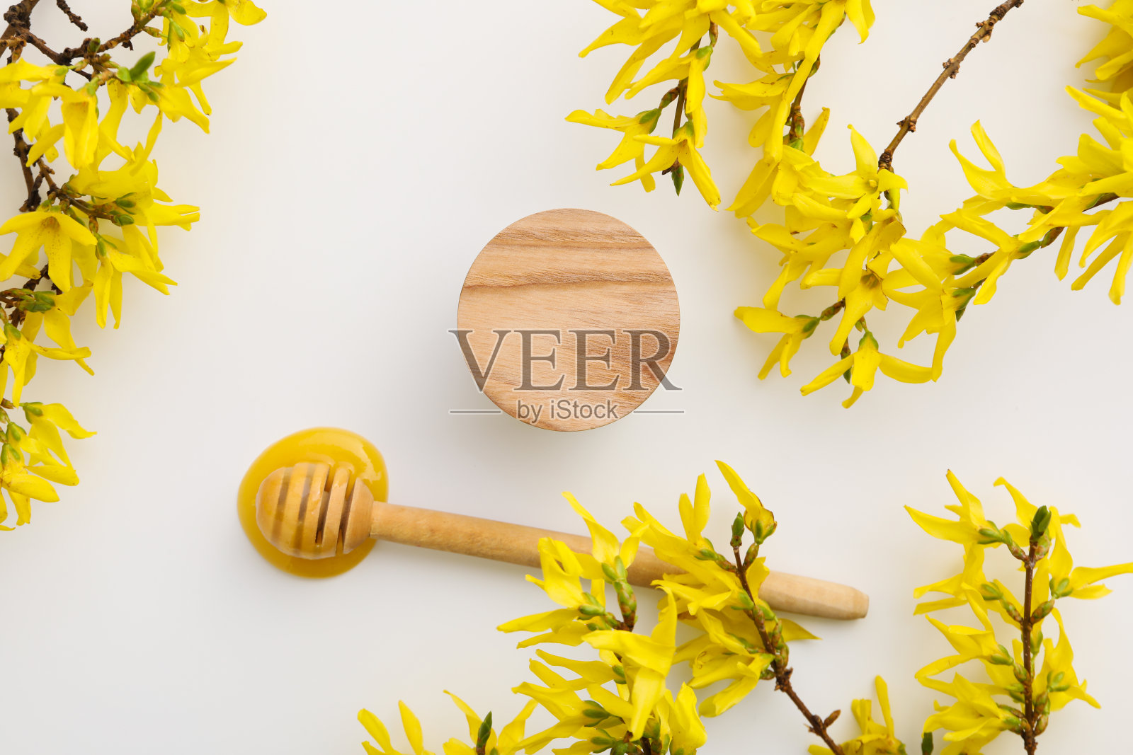 概念面部和皮肤护理用品-蜂蜜化妆品照片摄影图片