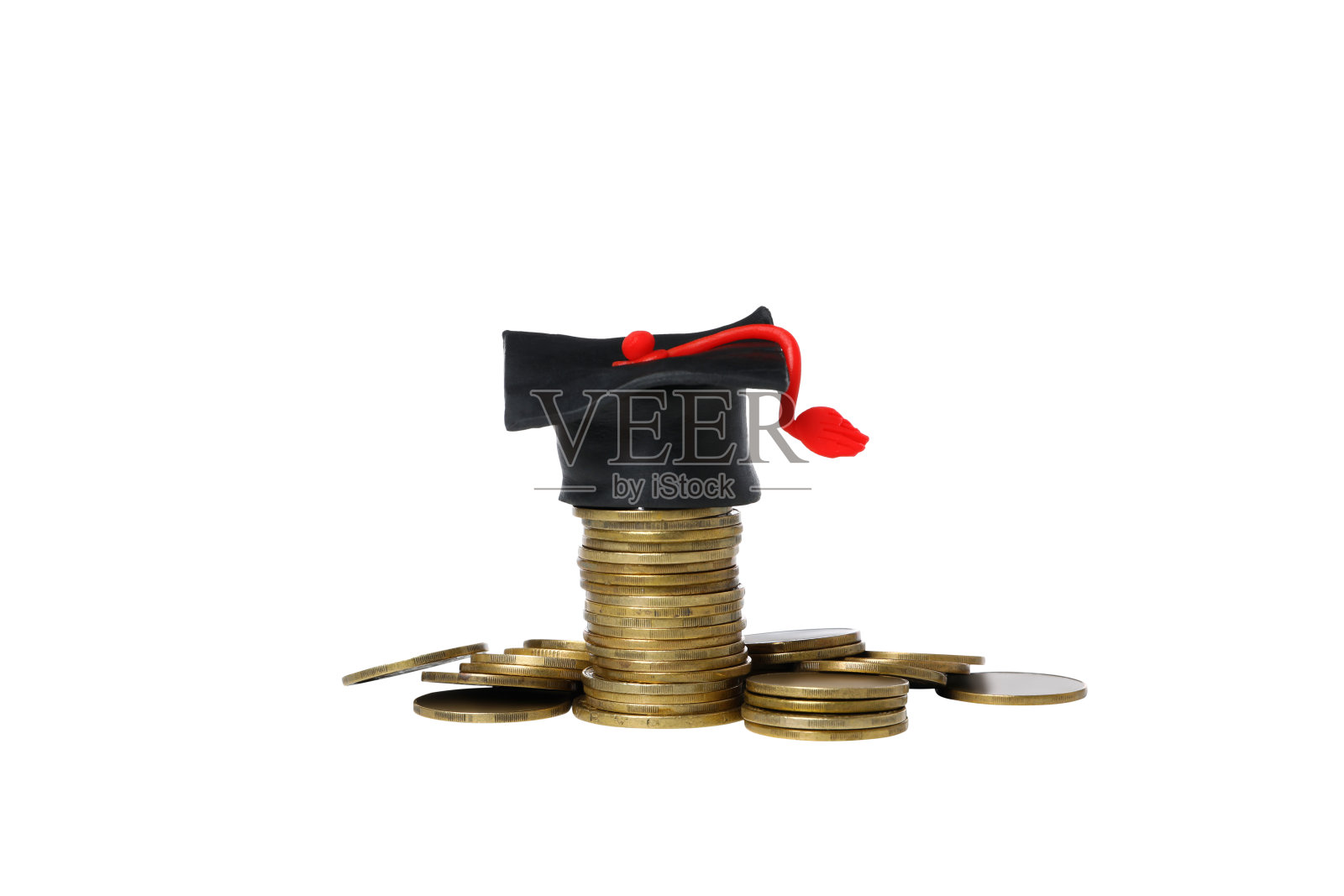 毕业的概念,孤立在白色的背景上照片摄影图片