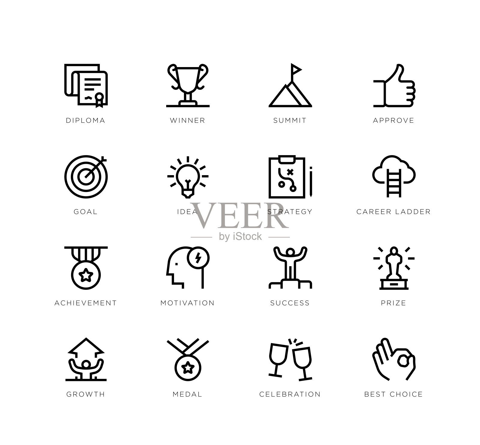 成功的图标插画图片素材