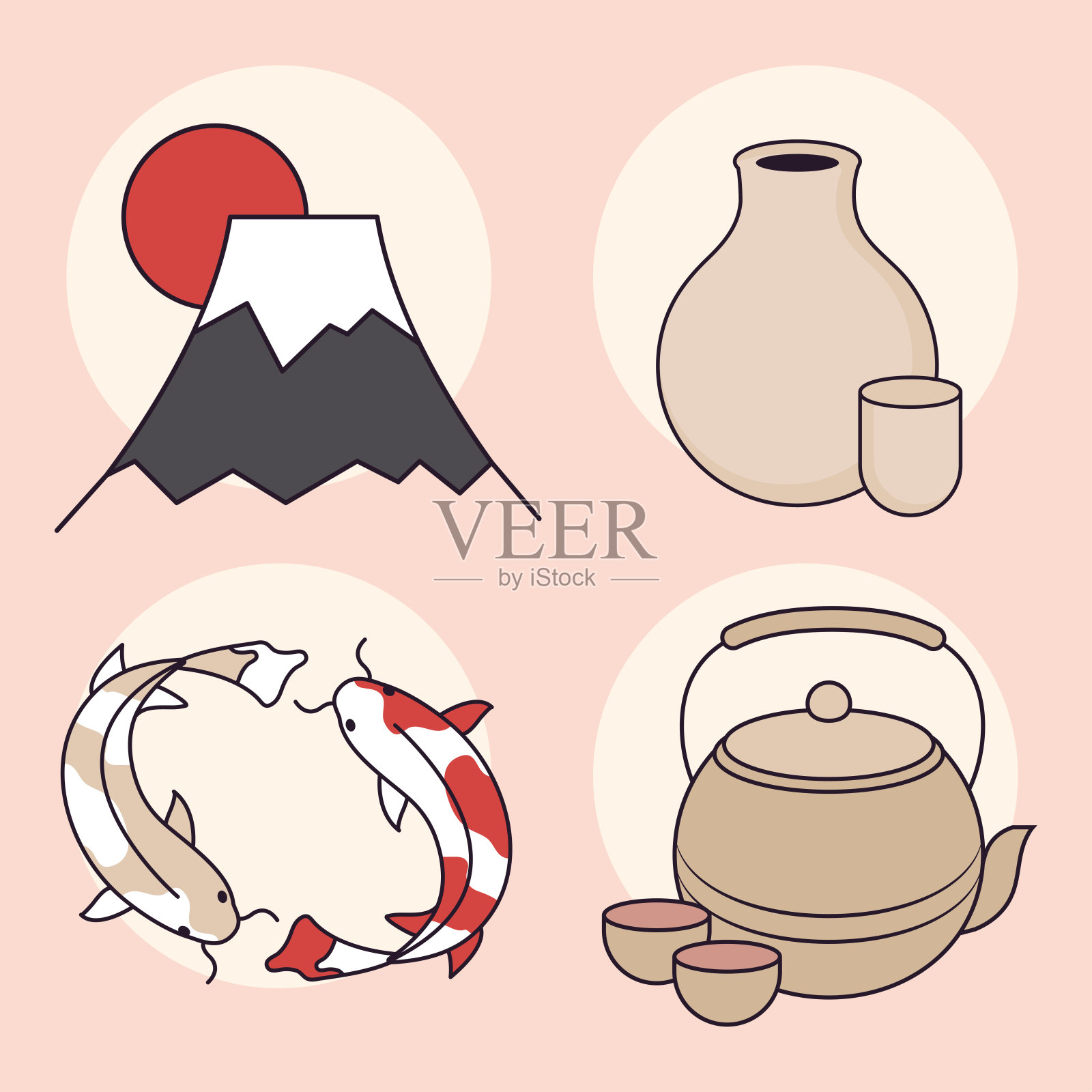 日本文化偶像插画图片素材