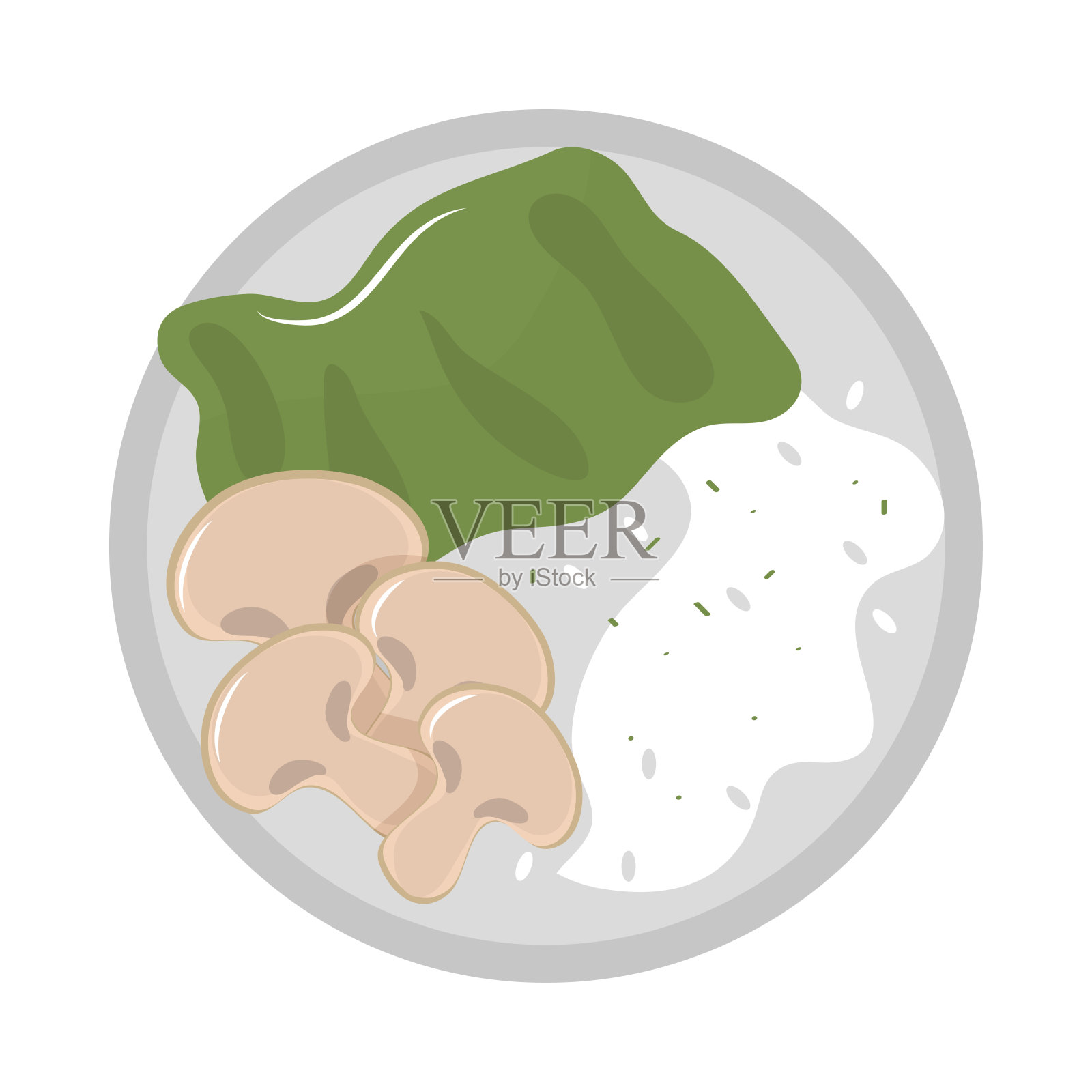 蘑菇餐盘插画图片素材