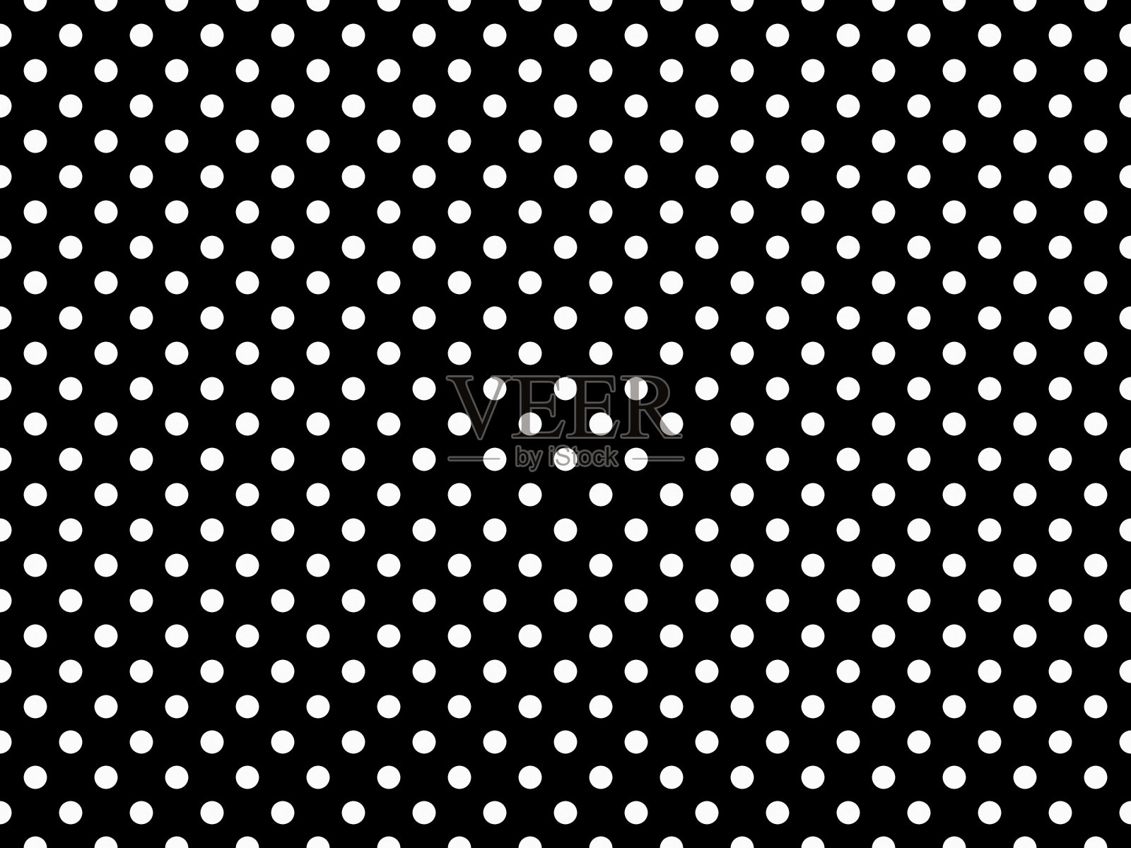 纹理白色波尔卡点在黑色背景插画图片素材