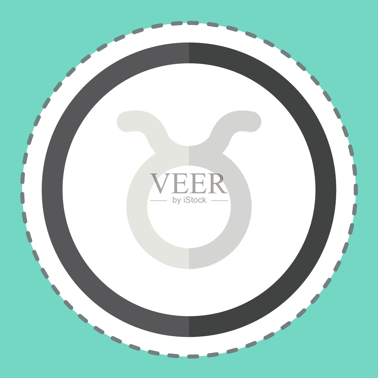 贴纸线剪金牛座。与占星术符号有关。简单的设计可编辑。简单的说明插画图片素材