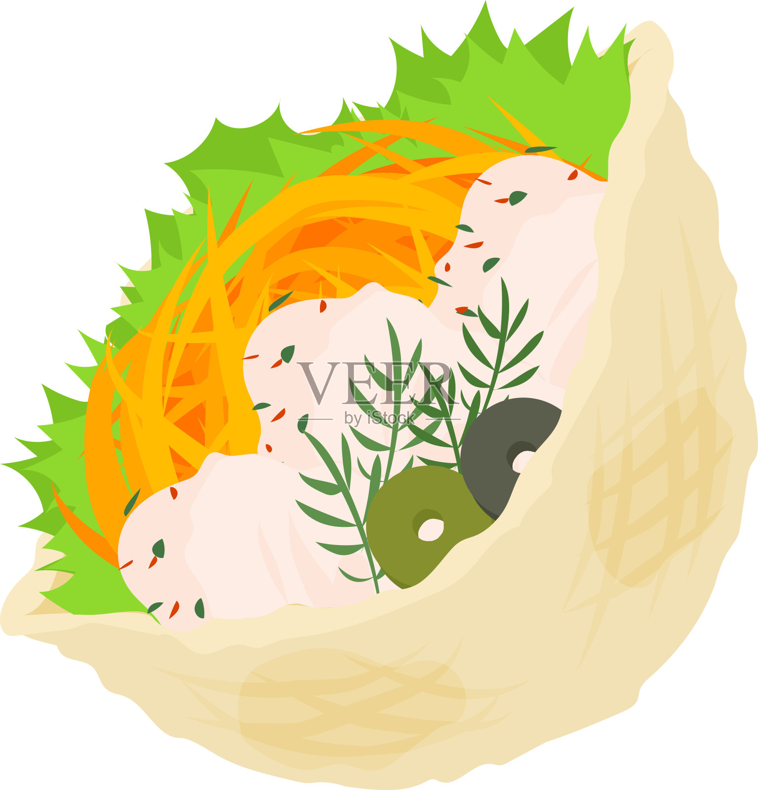 三明治的可爱图标插画图片素材