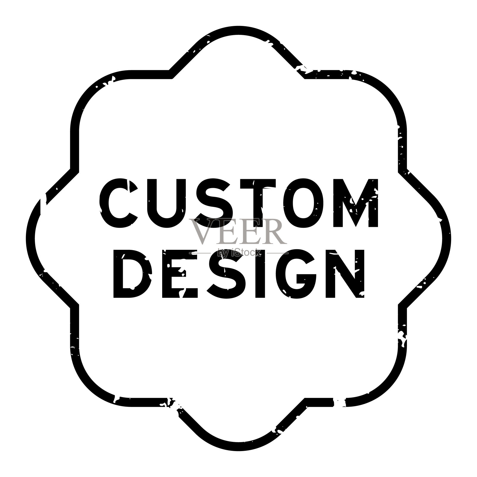 垃圾黑色定制设计字橡胶印章白色背景插画图片素材