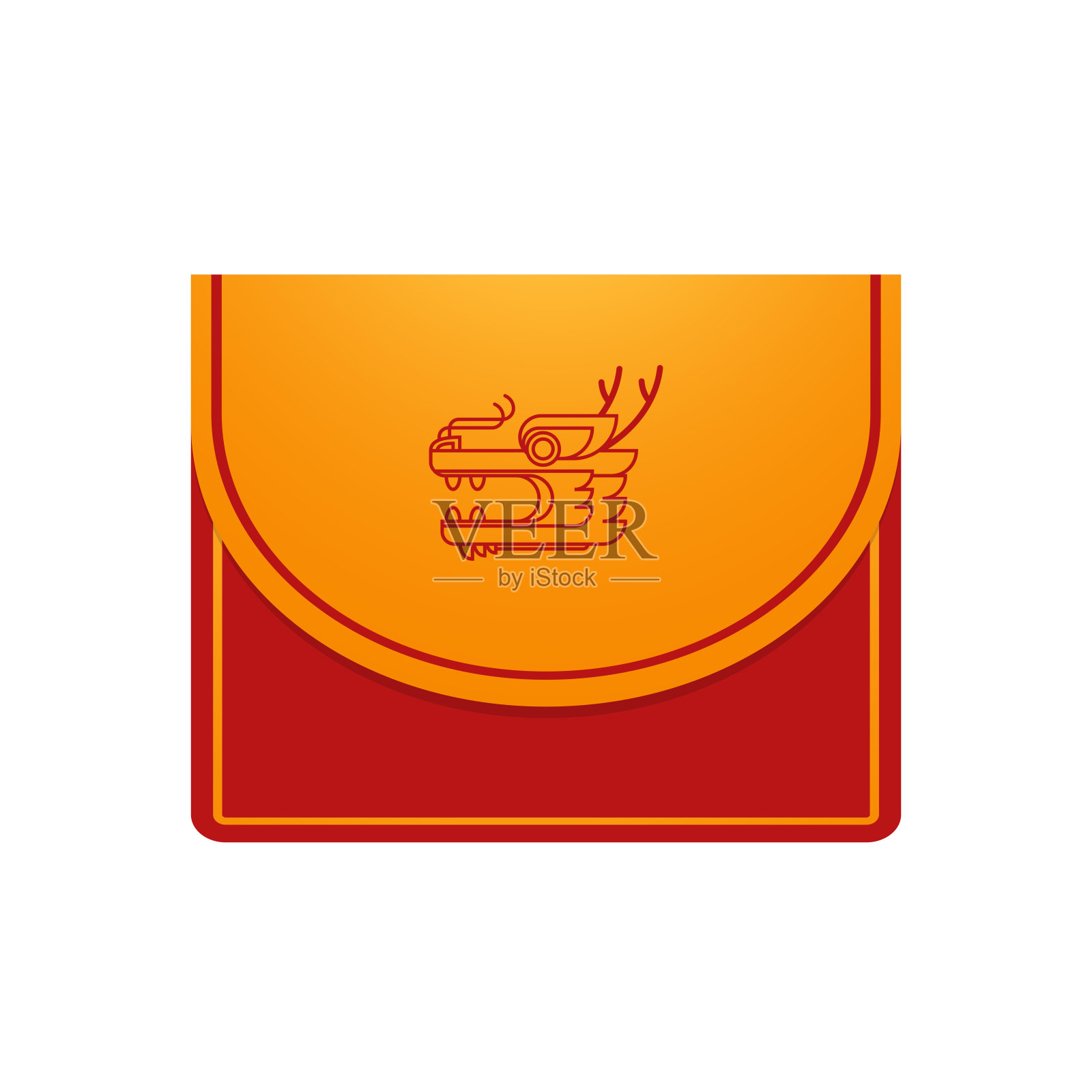 快乐的中国新年包2024龙生肖。彩灯,亚洲元素黄金。2024龙年新年快乐。龙头标志。插画图片素材