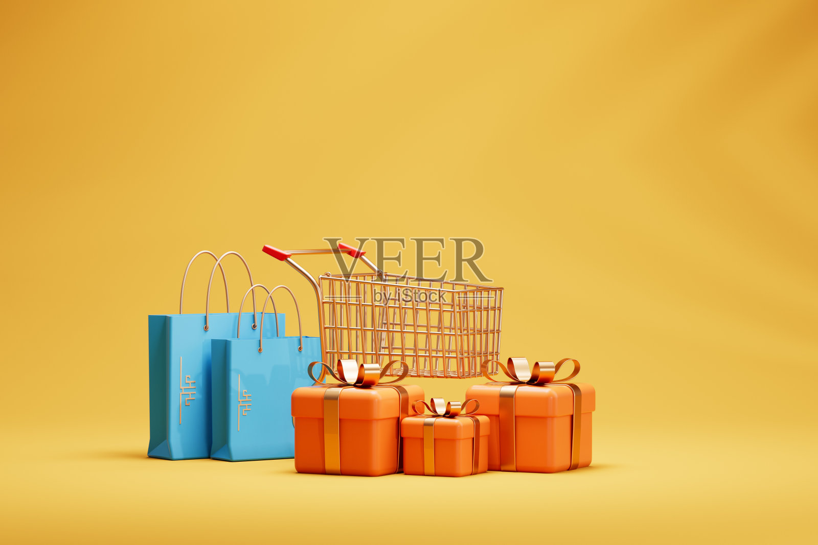 3d渲染中国式购物照片摄影图片