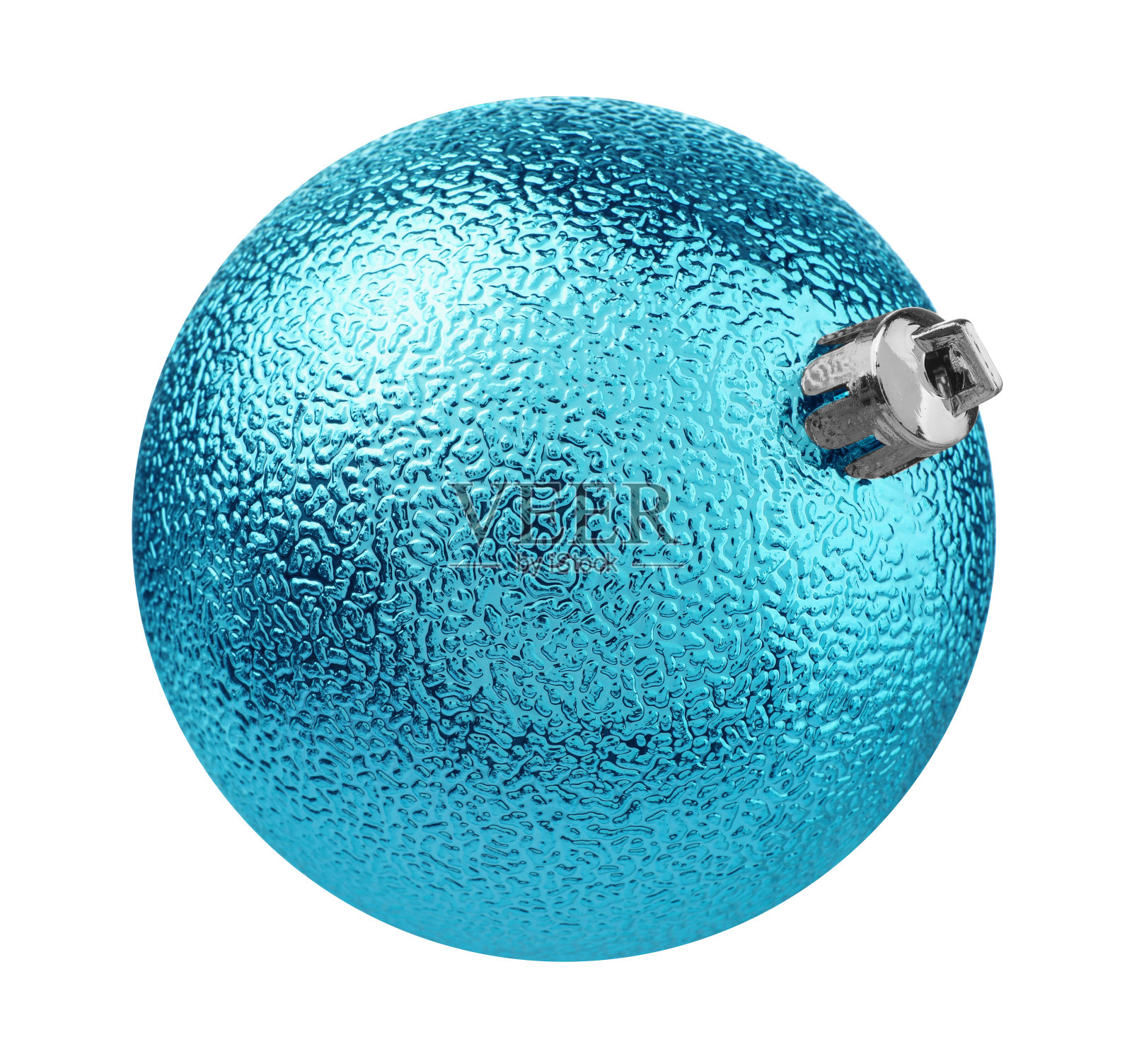 美丽的浅蓝色圣诞球孤立在白色照片摄影图片