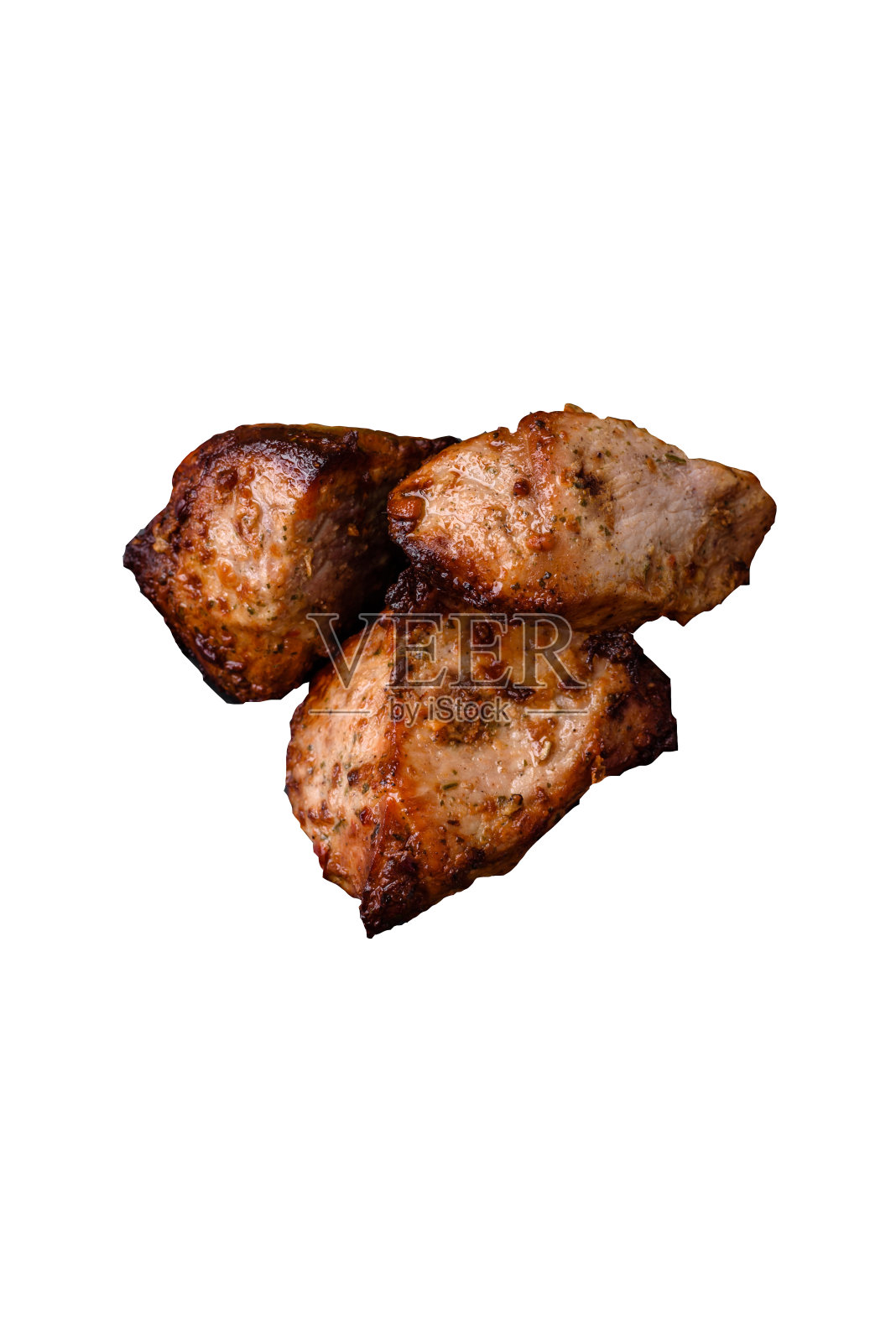 美味的烤肉串配上香料和香草照片摄影图片