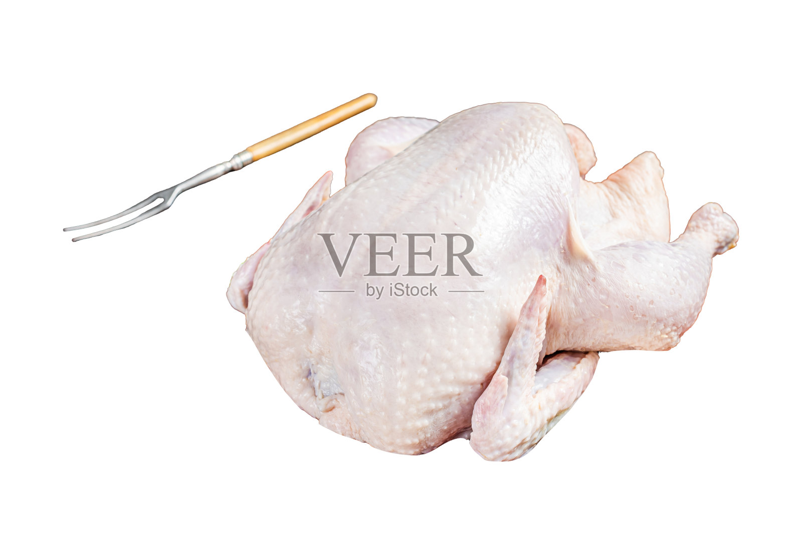 鸡,生家禽隔离在白色背景,俯视图。照片摄影图片