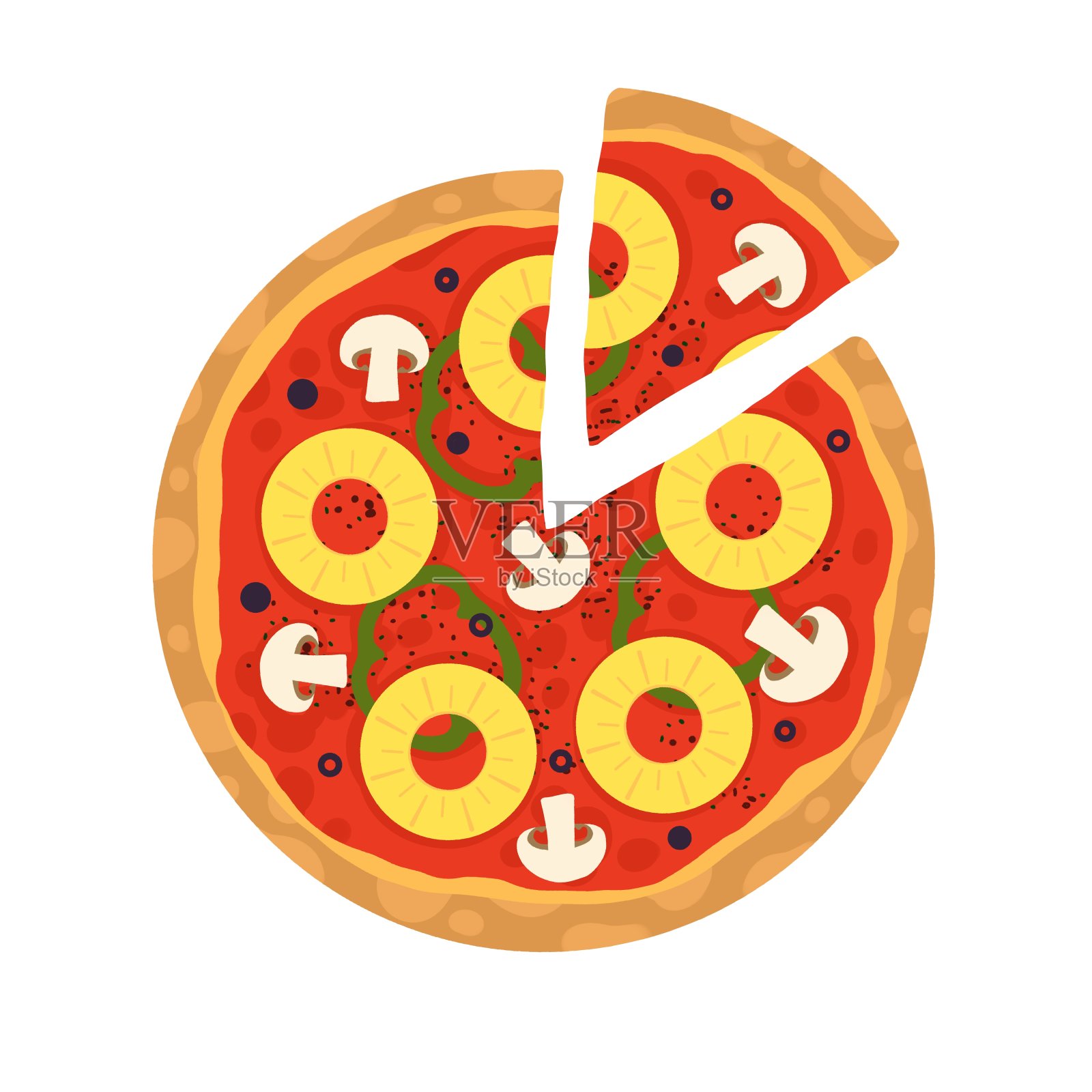 热美味的意大利披萨插画图片素材