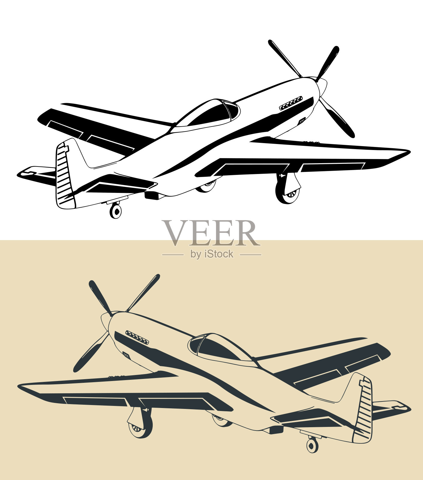 第二次世界大战的战斗轰炸机插图插画图片素材
